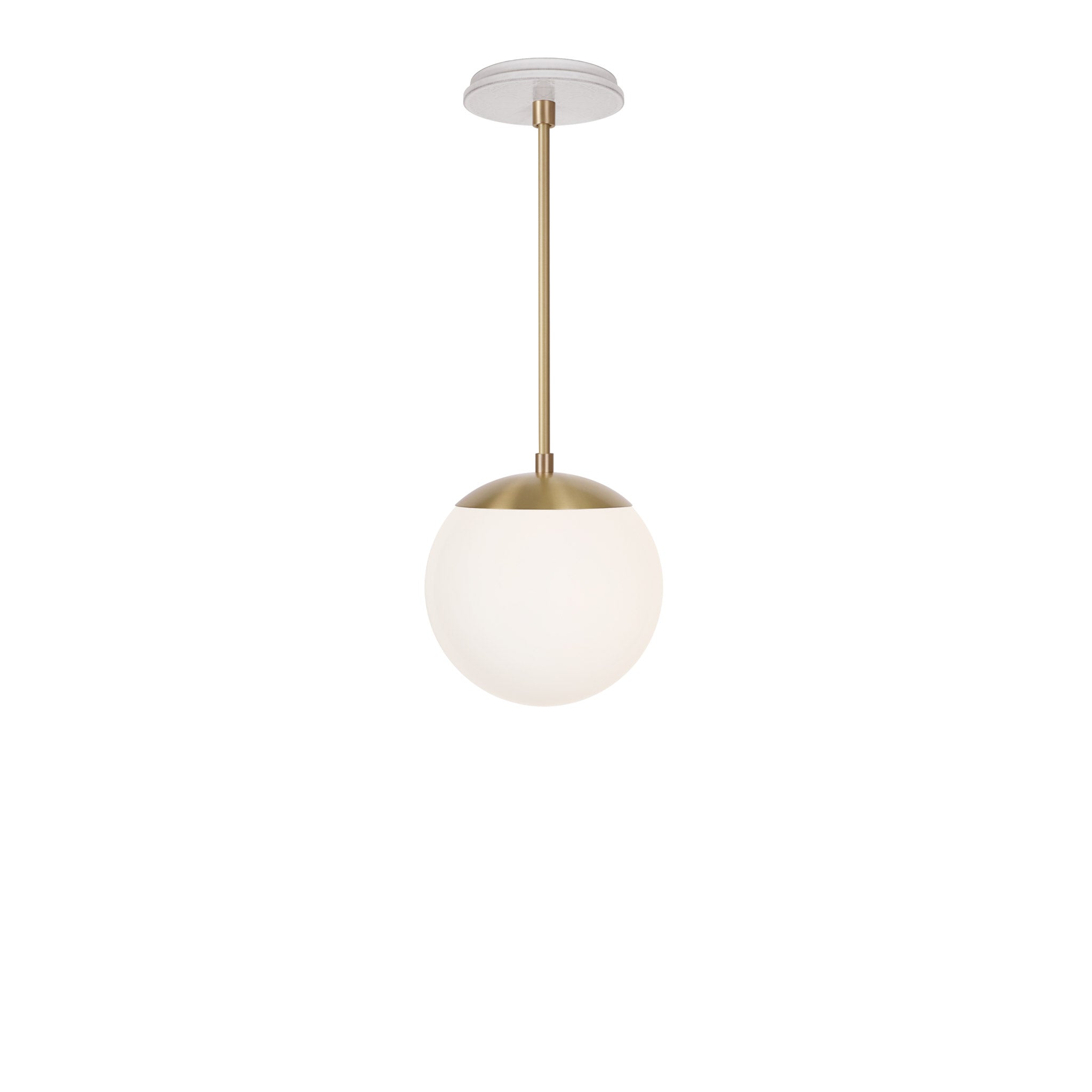 Alto Rod 8” Opal shown in Brass with a Brownstone White Star Ceramic Canopy