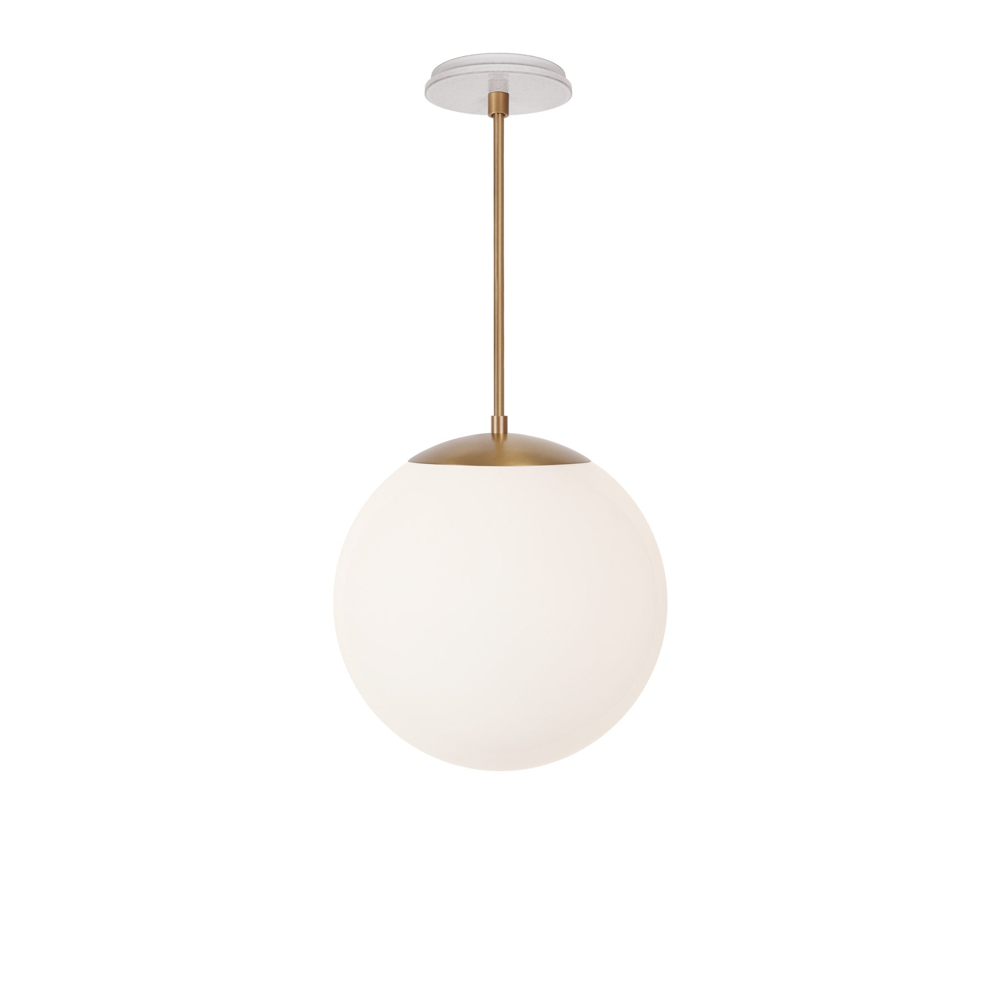 Alto Rod 12” Opal shown in Heirloom Brass with a Brownstone White Star Ceramic Canopy