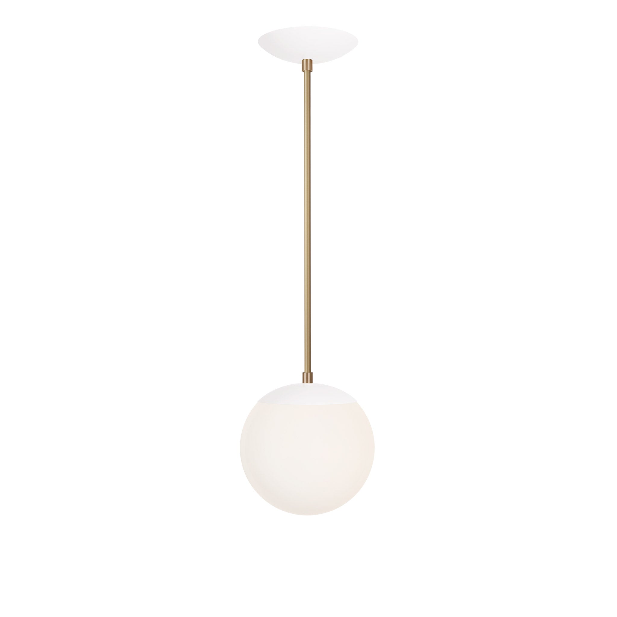 Alto Rod 8" Opal shown in White with Brass