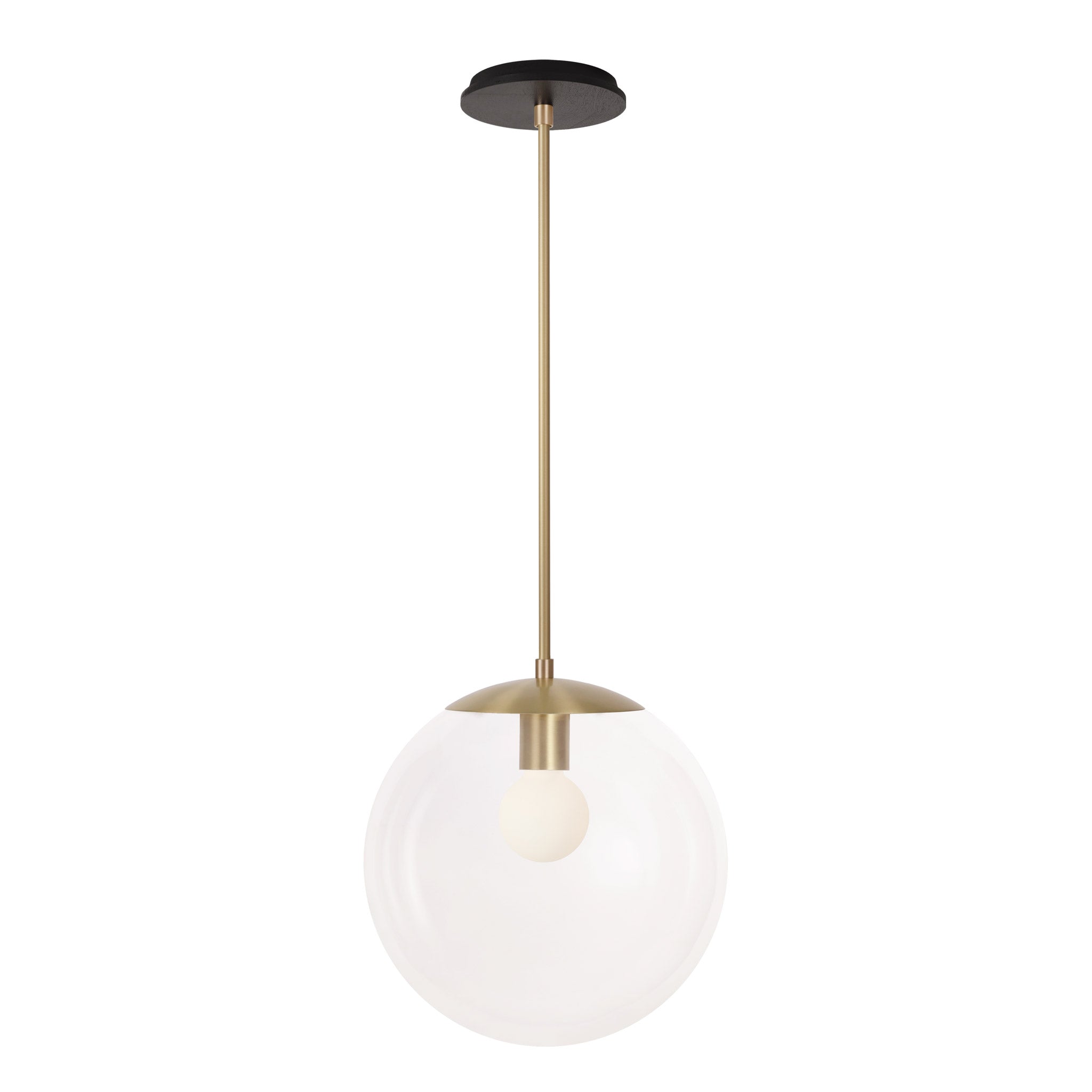 Alto Rod 12” Clear shown in Brass with a Black Stained Wood Canopy