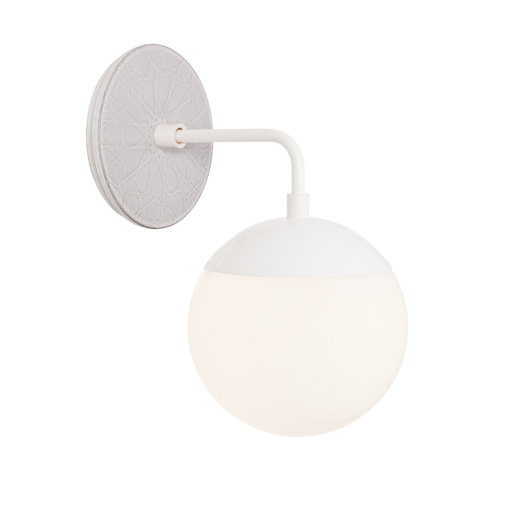 Alto Sconce 6” shown in White with a Brownstone White Star Ceramic Canopy