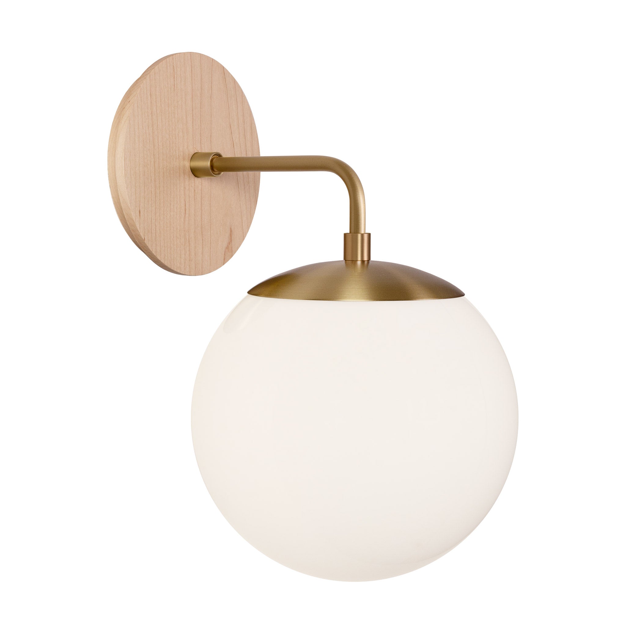 Alto Sconce 8” shown in Heirloom Brass with a Maple Wood Canopy