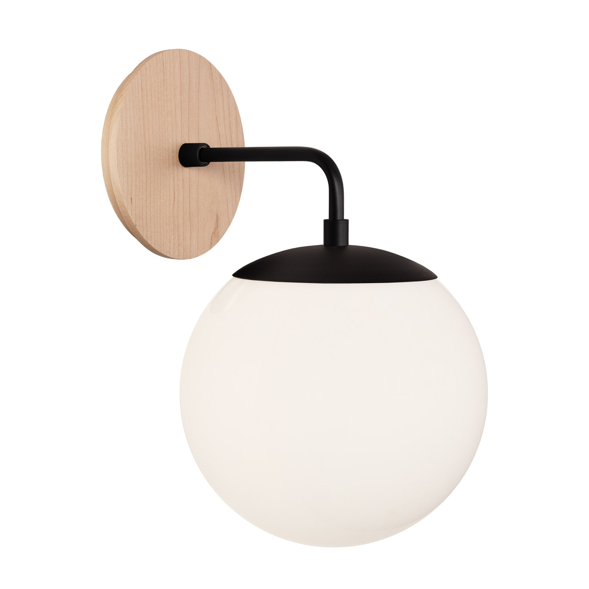 Alto Sconce 8” shown in Matte Black with a Maple Wood Canopy