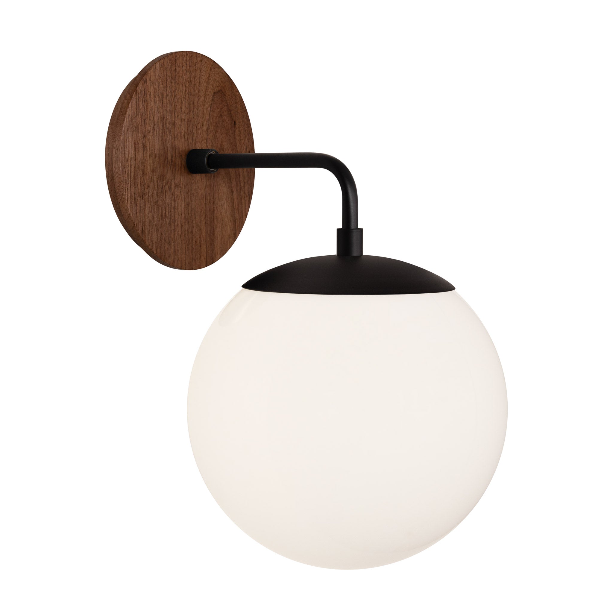 Alto Sconce 8” shown in Matte Black with a Walnut Wood Canopy