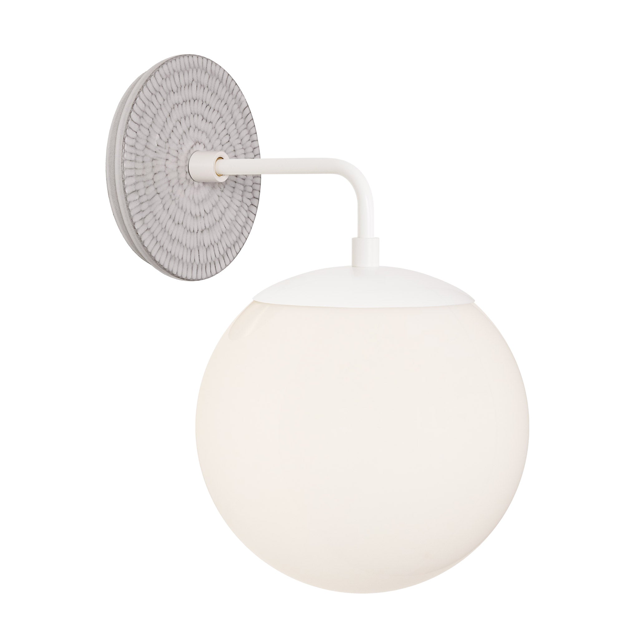 Alto Sconce 8” shown in White with a Brownstone White Sunflower Ceramic Canopy