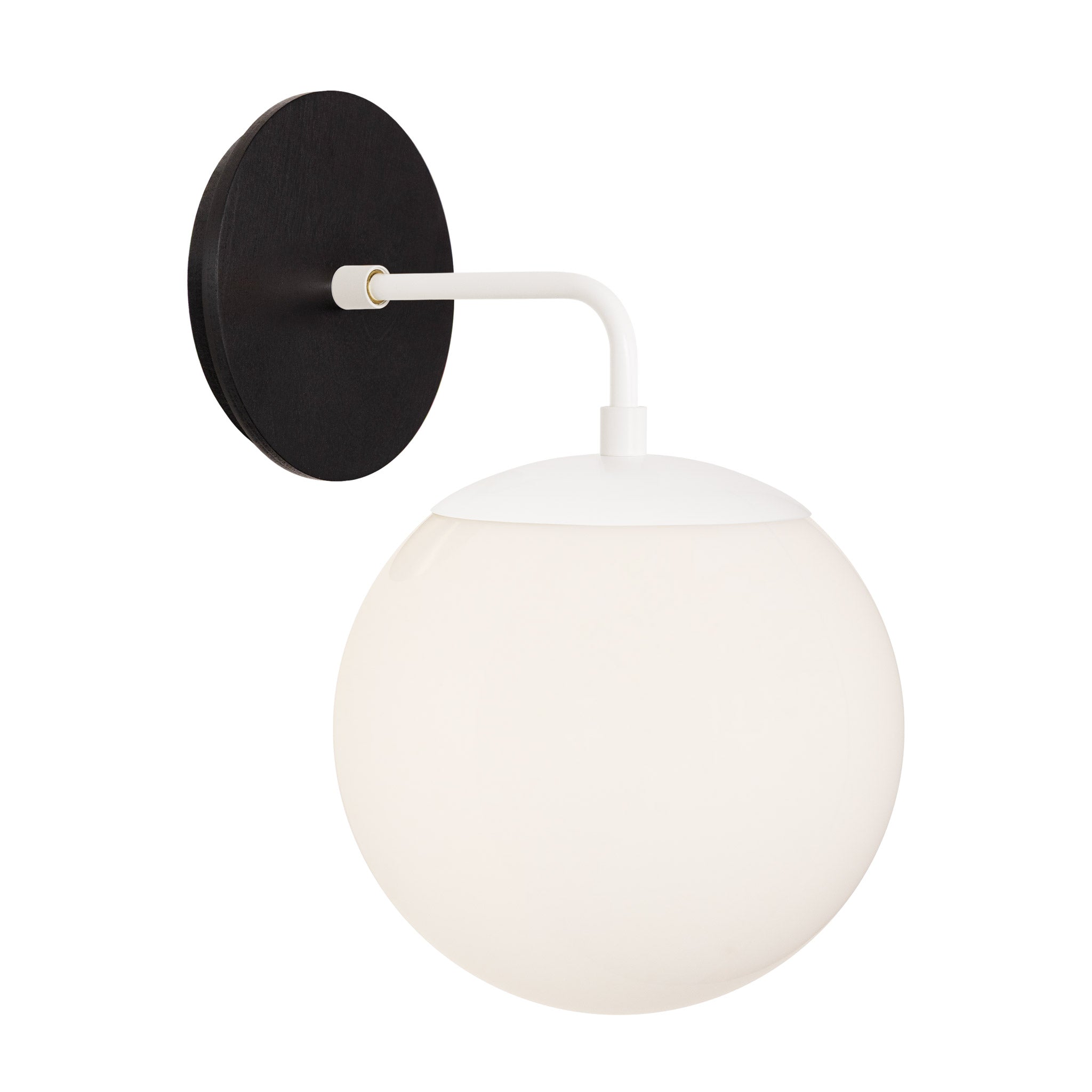 Alto Sconce 8” shown in White with a Black Stained Wood Canopy