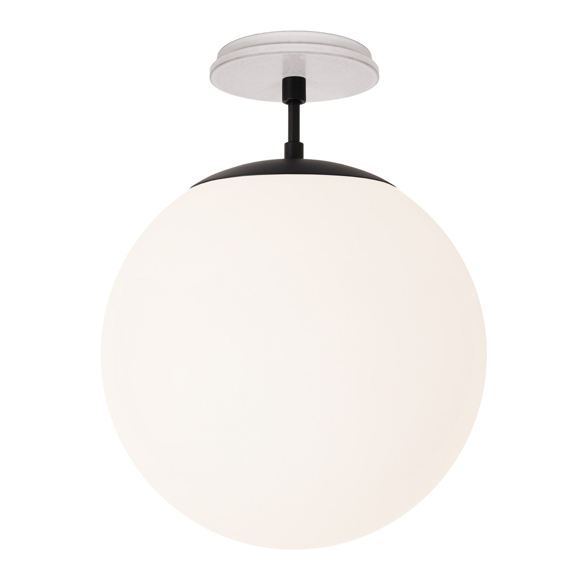 Alto Surface 12” shown in Matte Black with a Brownstone White Star Ceramic Canopy