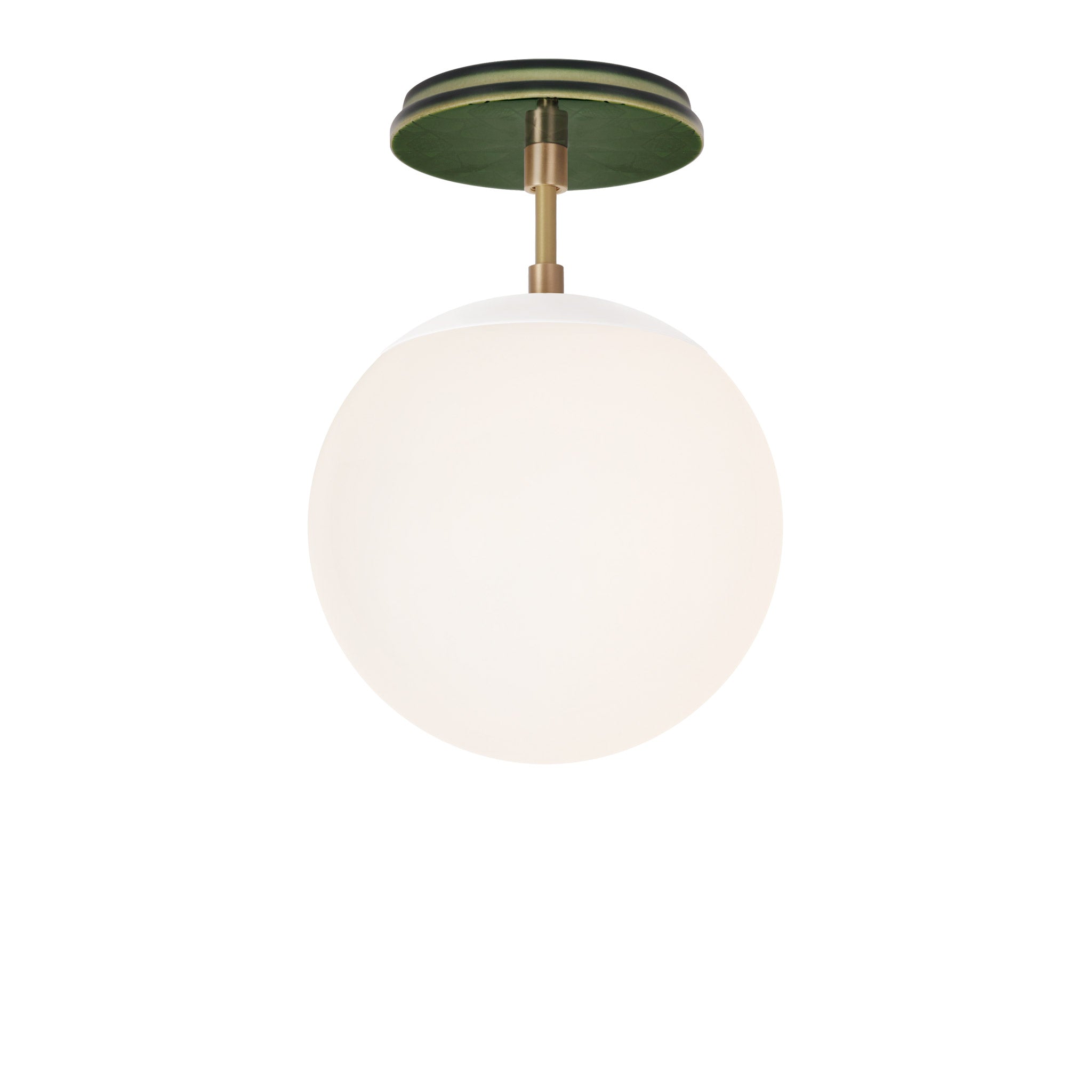 Alto Surface 8" shown in White with Brass and a Forest Green Star Ceramic Canopy