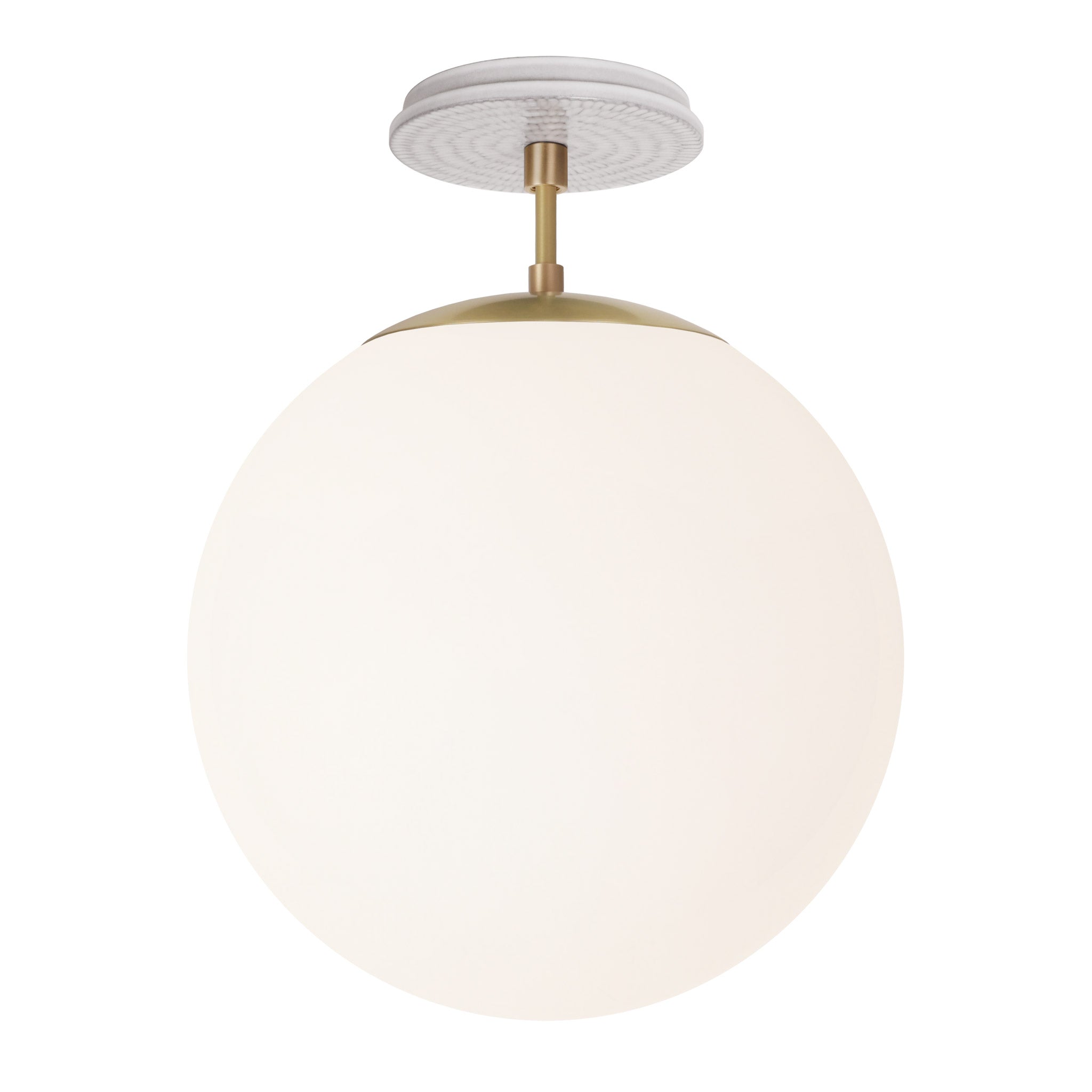 Alto Surface 12” shown in Brass with a Brownstone White Sunflower Ceramic Canopy