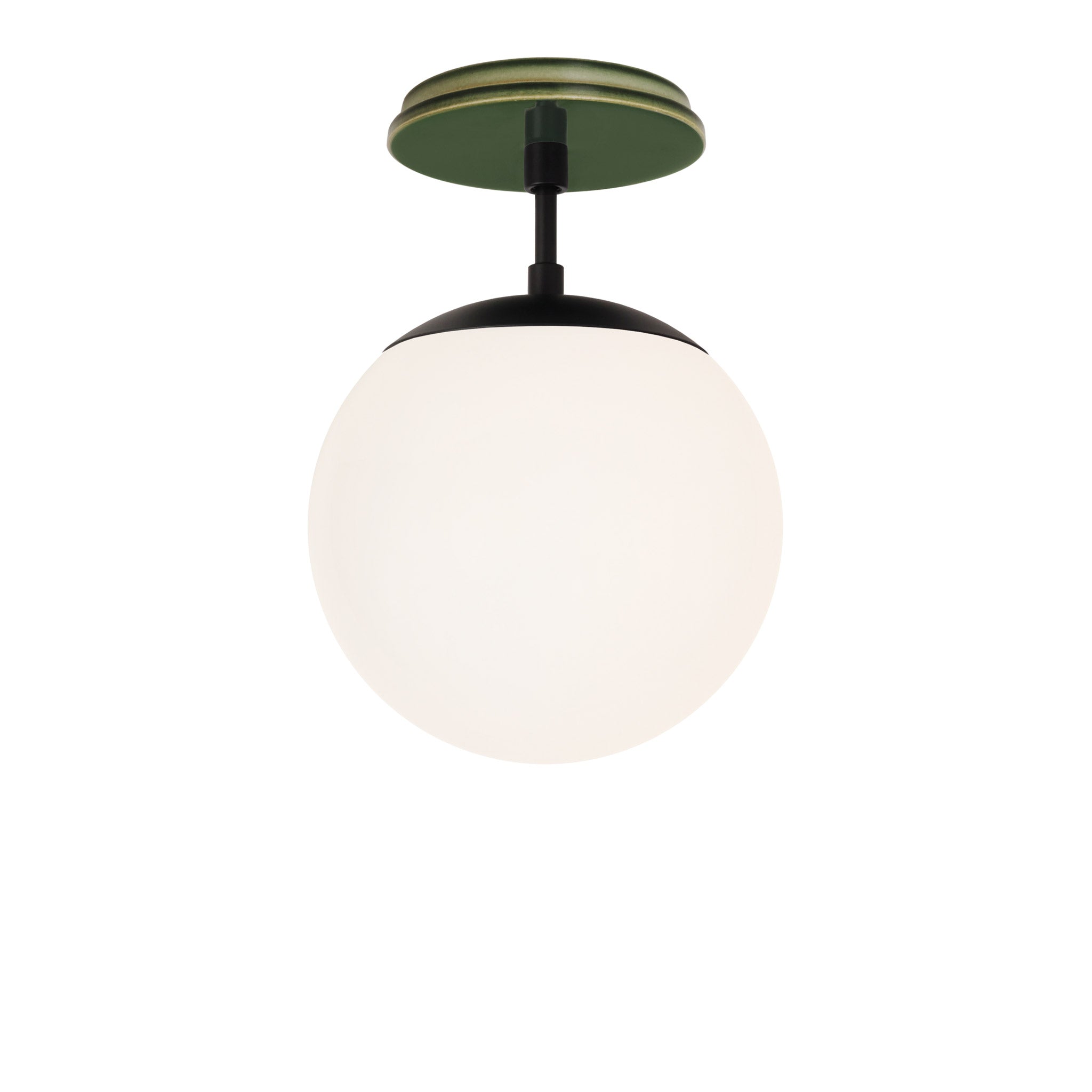 Alto Surface 8" shown in Matte Black with a Forest Green Swift Ceramic Canopy