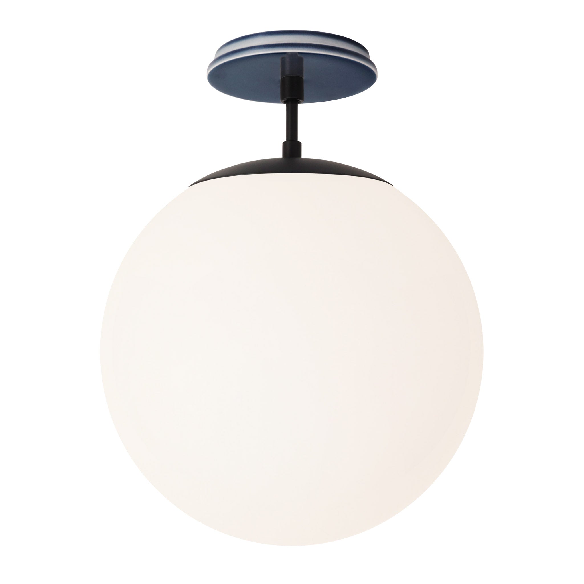 Alto Surface 12” shown in Matte Black with an Indigo Blue Swift Ceramic Canopy
