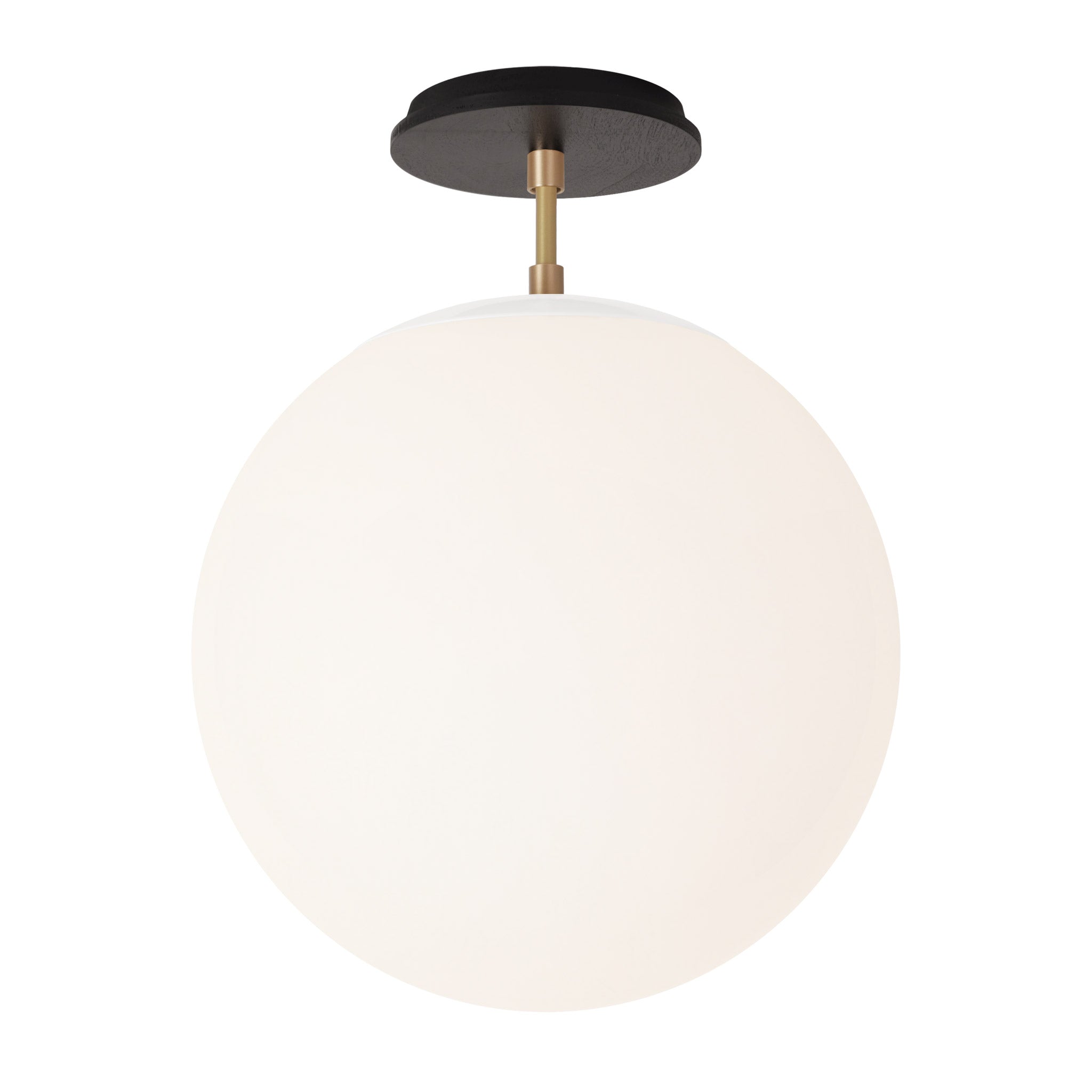 Alto Surface 12” shown in White with Brass and a Black Stained Wood Canopy