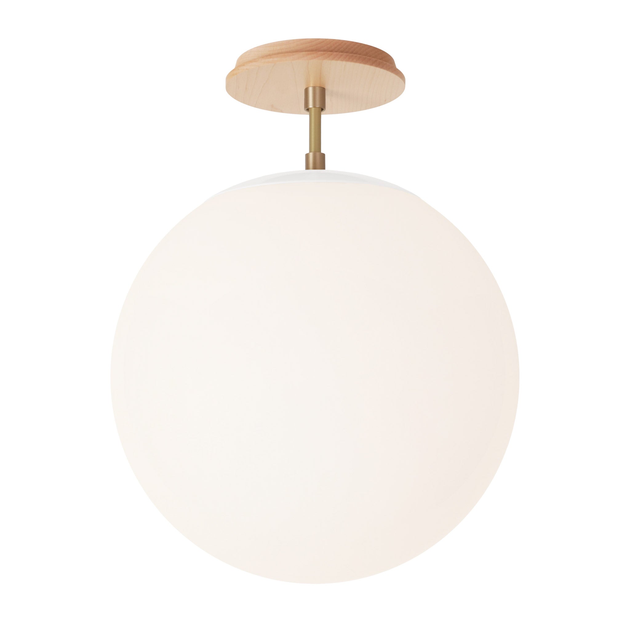Alto Surface 12” shown in White with Brass and a Maple Wood Canopy