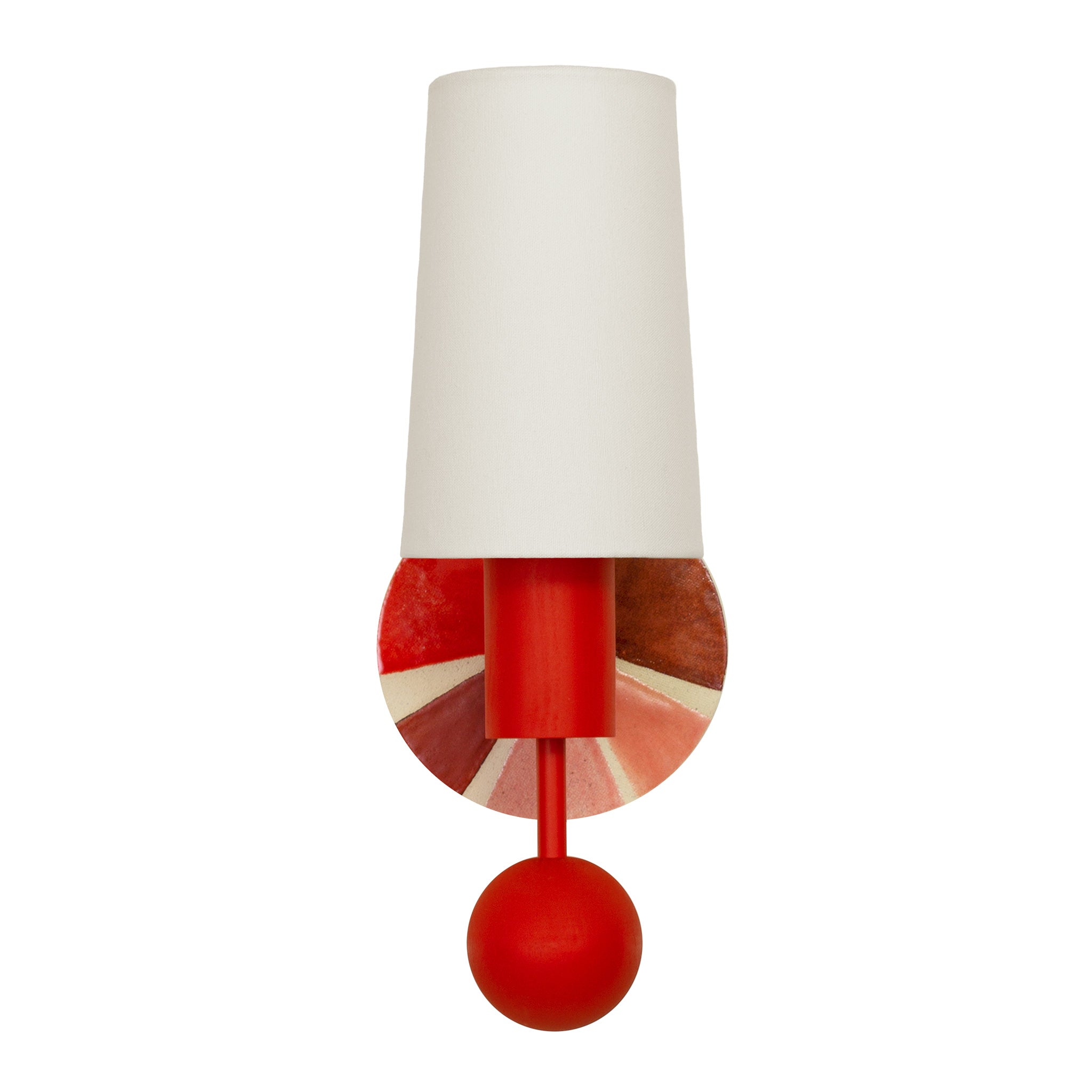 Amherst sconce shown in Persimmon with Pink and Cream Sun Ray ceramic
