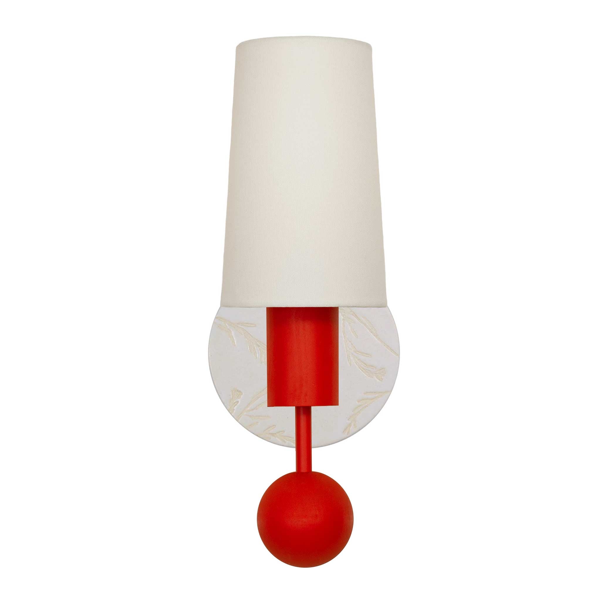 Amherst sconce shown in Persimmon with Natural White Tanglewood ceramic