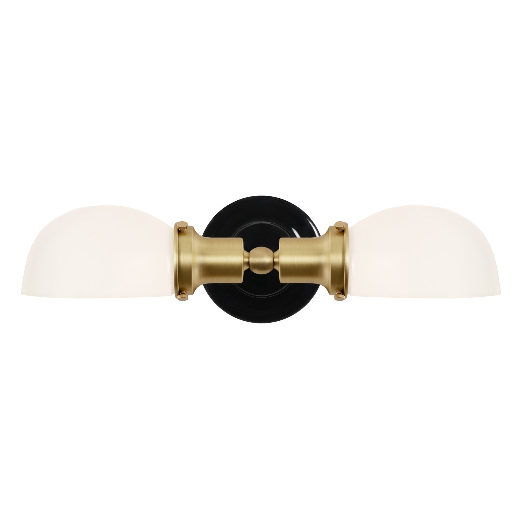 Archie Double shown in Brass with a Gloss Black Ceramic Canopy