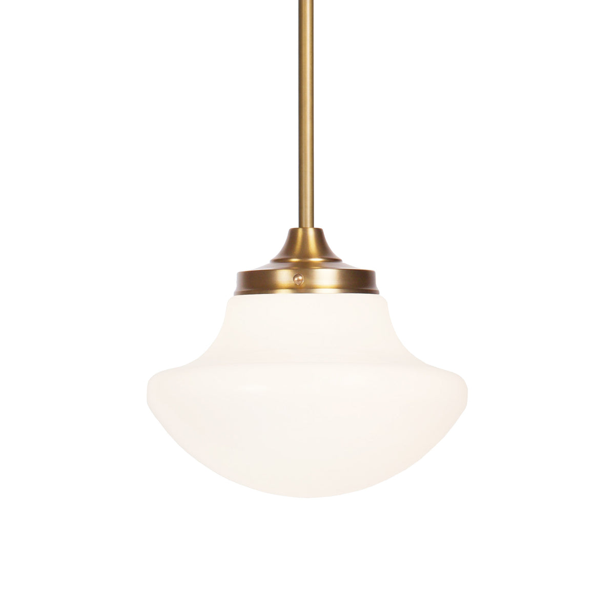 Close up of Bijou Pendant 10" Tulip shown in Heirloom Brass