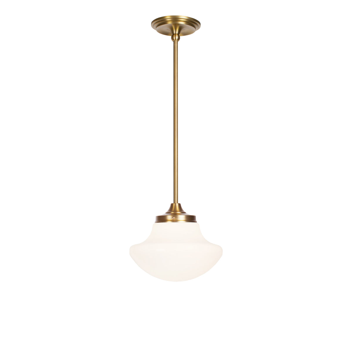 Bijou Pendant 10" Tulip shown in Heirloom Brass
