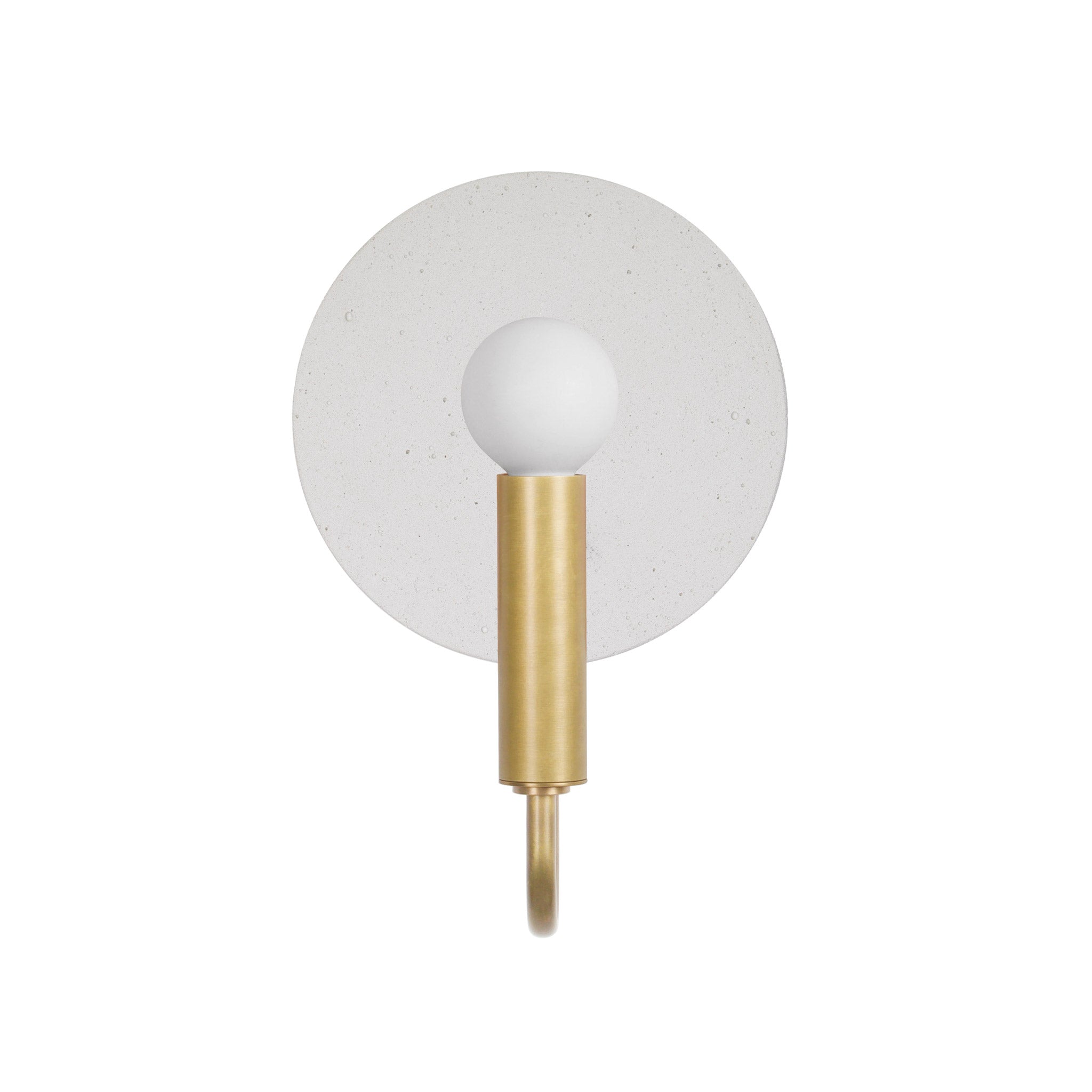 Edith ADA Sconce shown in Brass with a Cloud Concrete Canopy