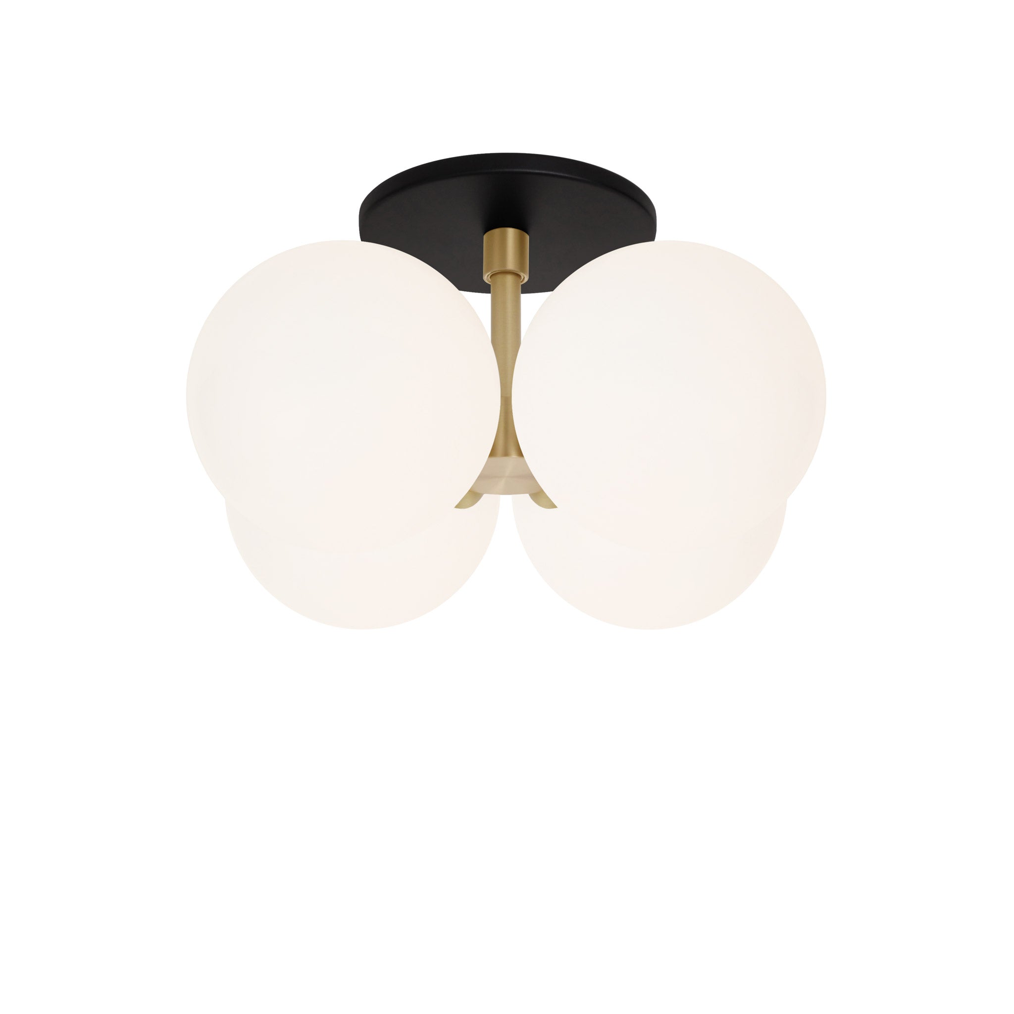 Selene Compass Surface shown in Brass with a Matte Black Canopy