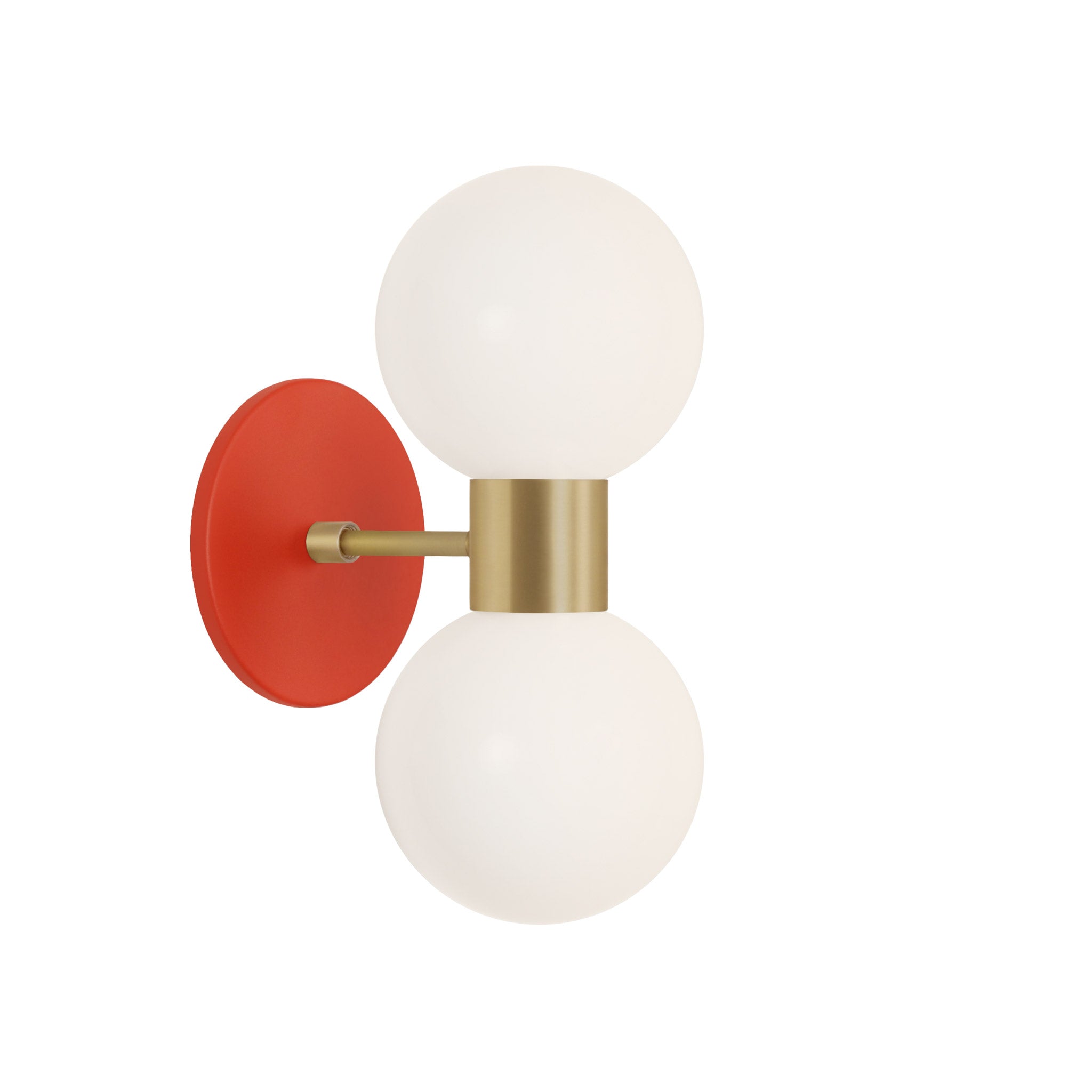Selene Double shown in Brass with a Persimmon Canopy