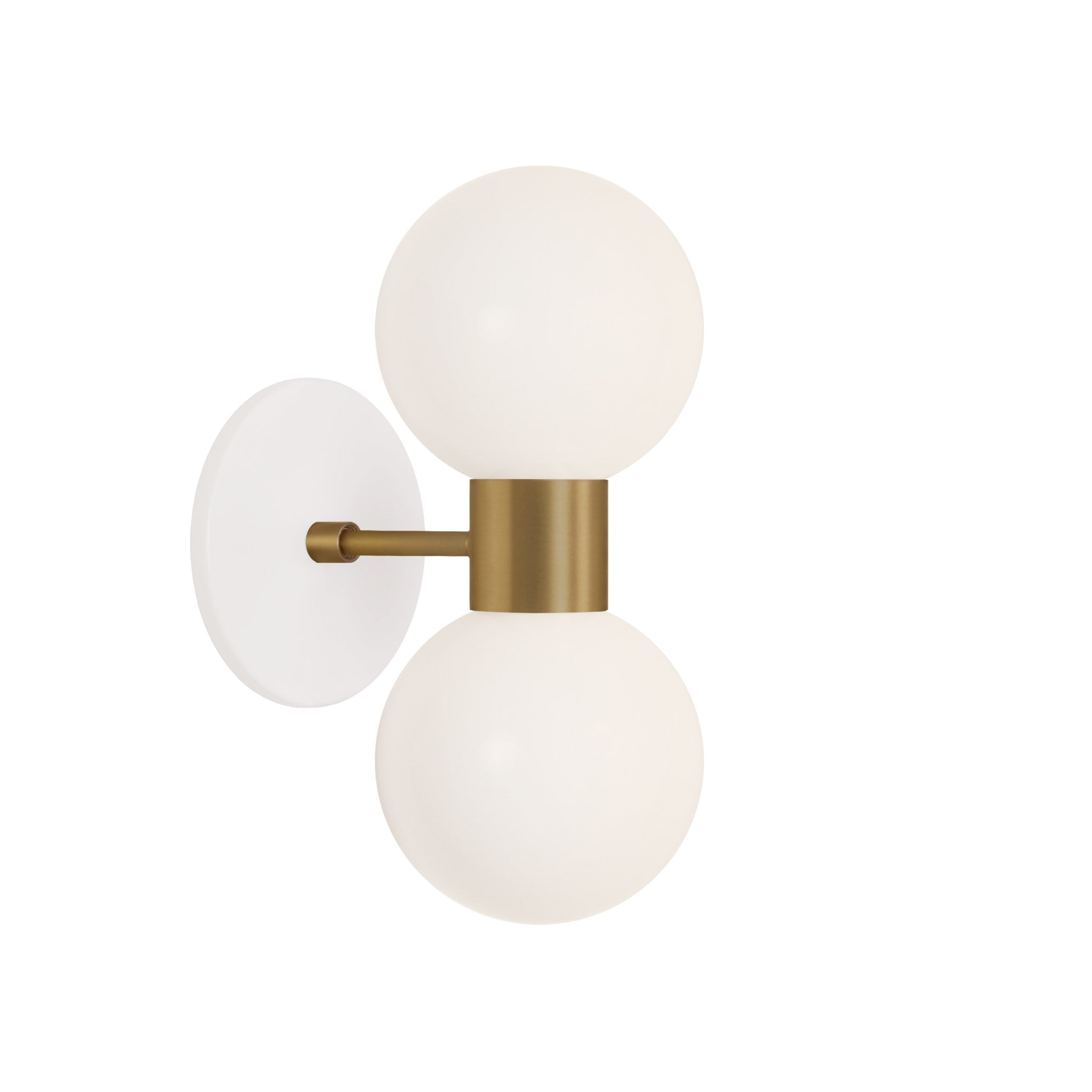 Selene Double shown in Heirloom Brass with a White Canopy