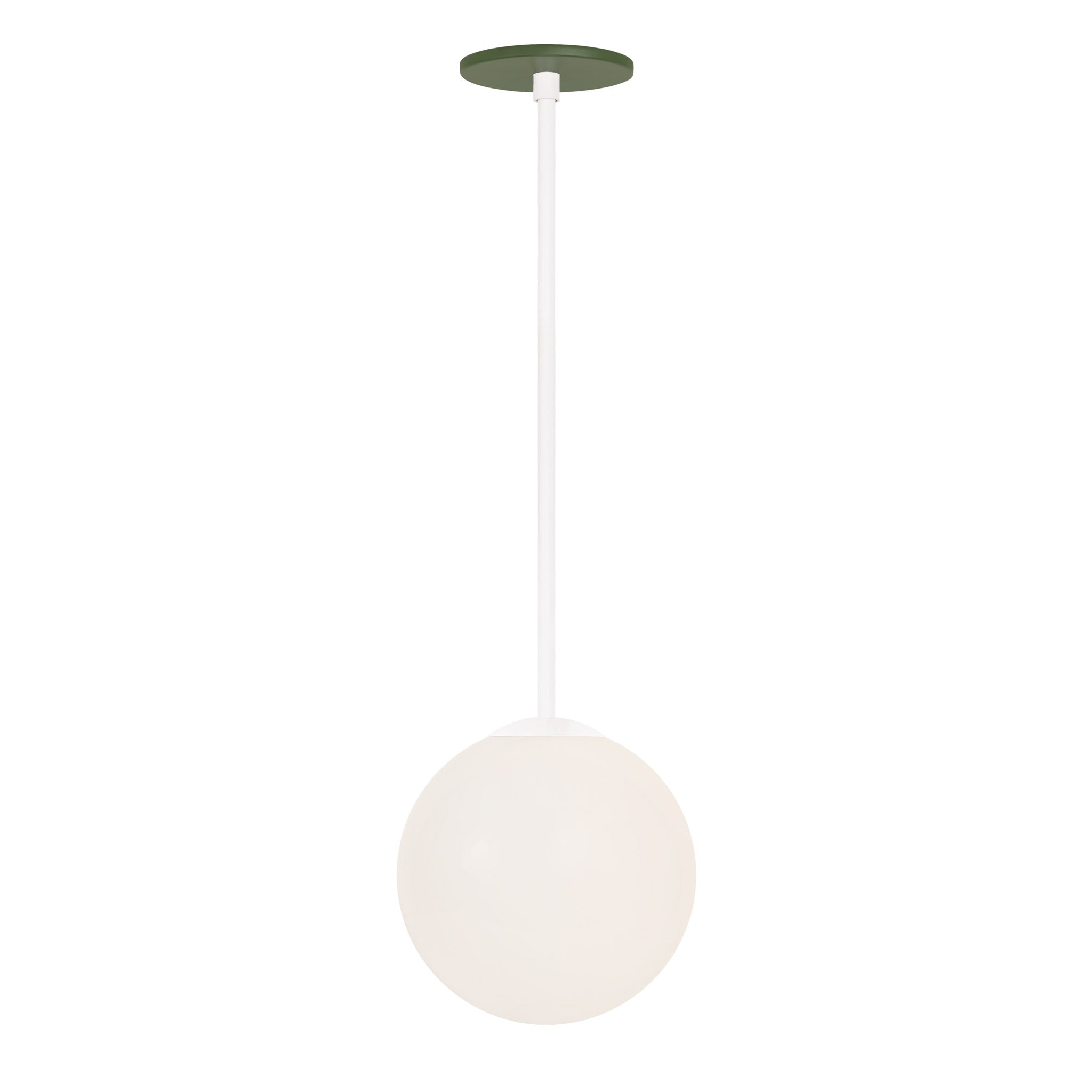 Selene 8" Pendant shown in White with a Garden Green Canopy