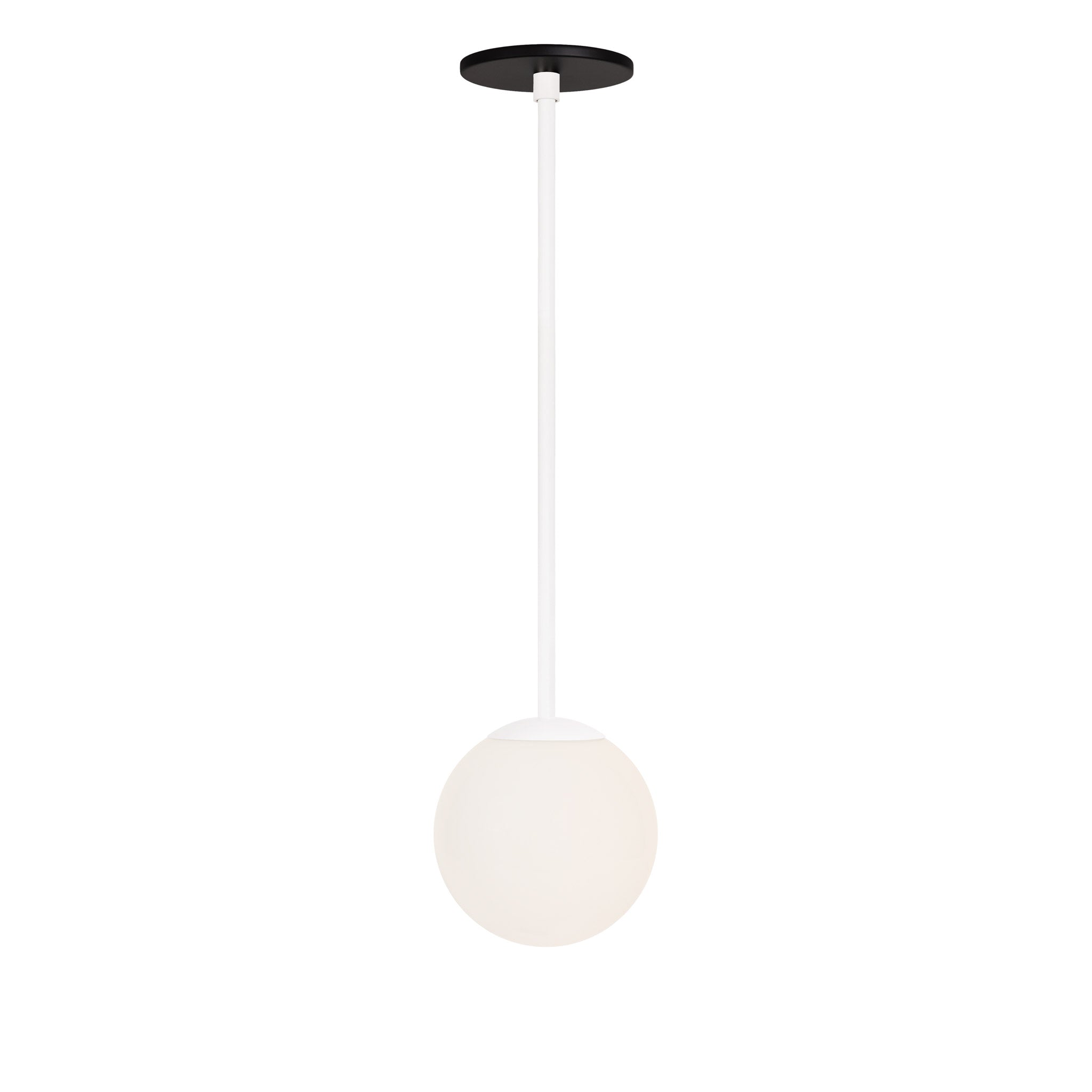 Selene 6" Pendant shown in White with a Matte Black Canopy
