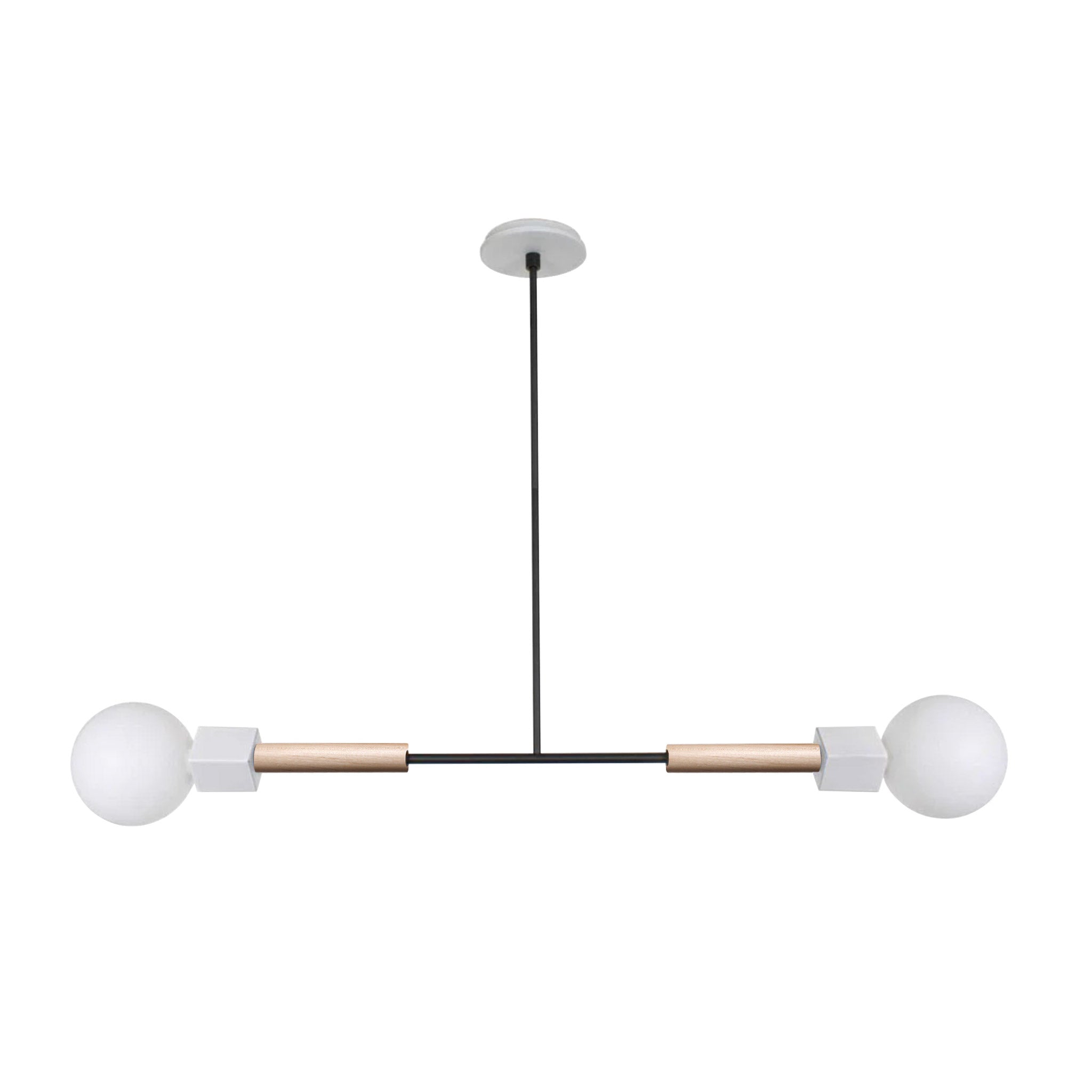 Stanton Pendant shown in Maple with Swift ceramic canopy pattern in Brownstone White