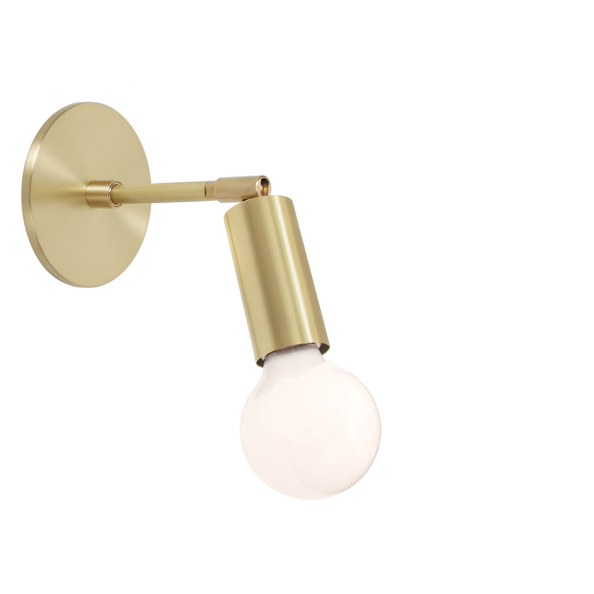 Tilt Sconce shown in Brass with a 3" arm