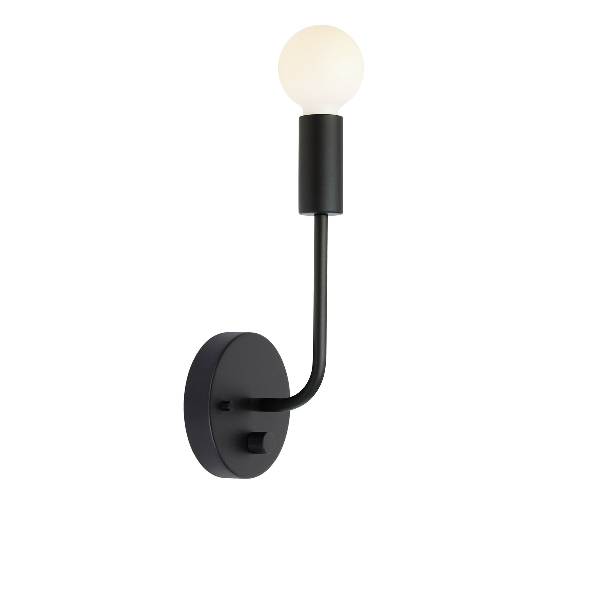 Timberline Sconce shown in Matte Black with a Backplate Dimmer Switch
