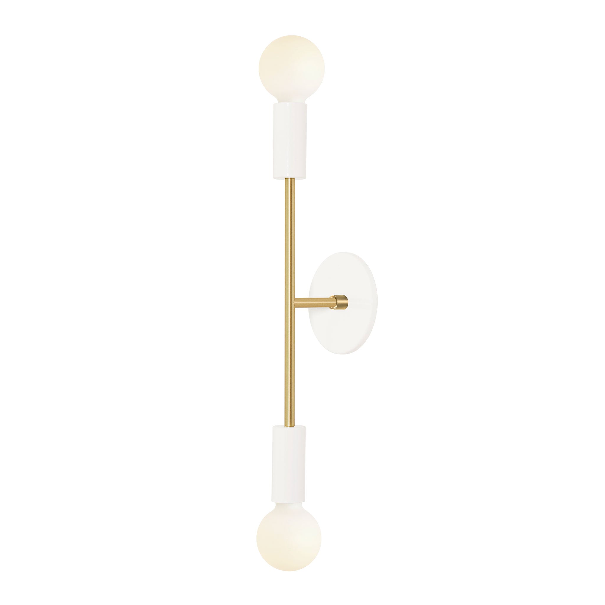 Venus Long shown in White cup and canopy finish with Brass accent finish