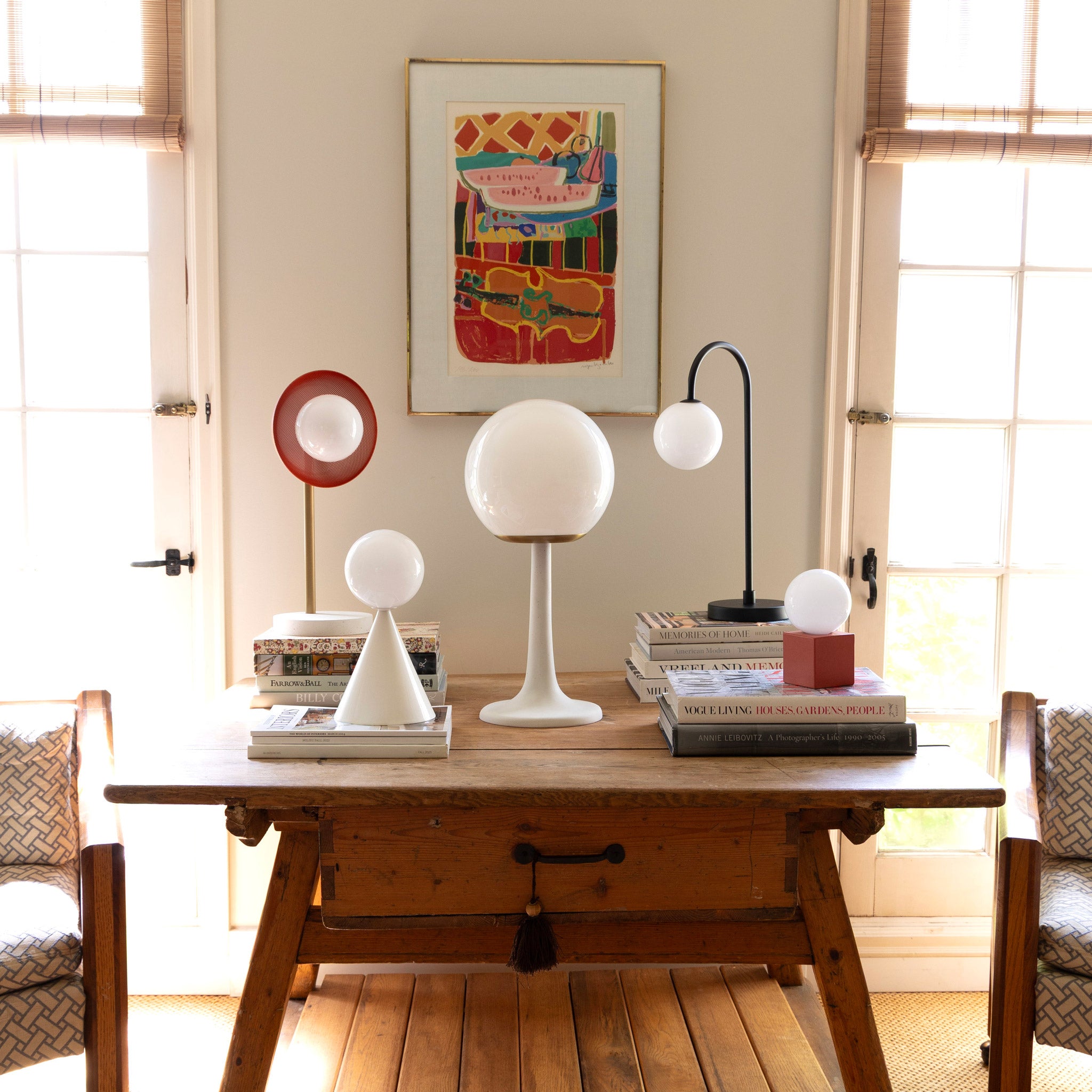 Lexi, Mini Summit, Aaro, Josephine, and Little Meg Lamps. Interior design by Sarah J. Meyer Design