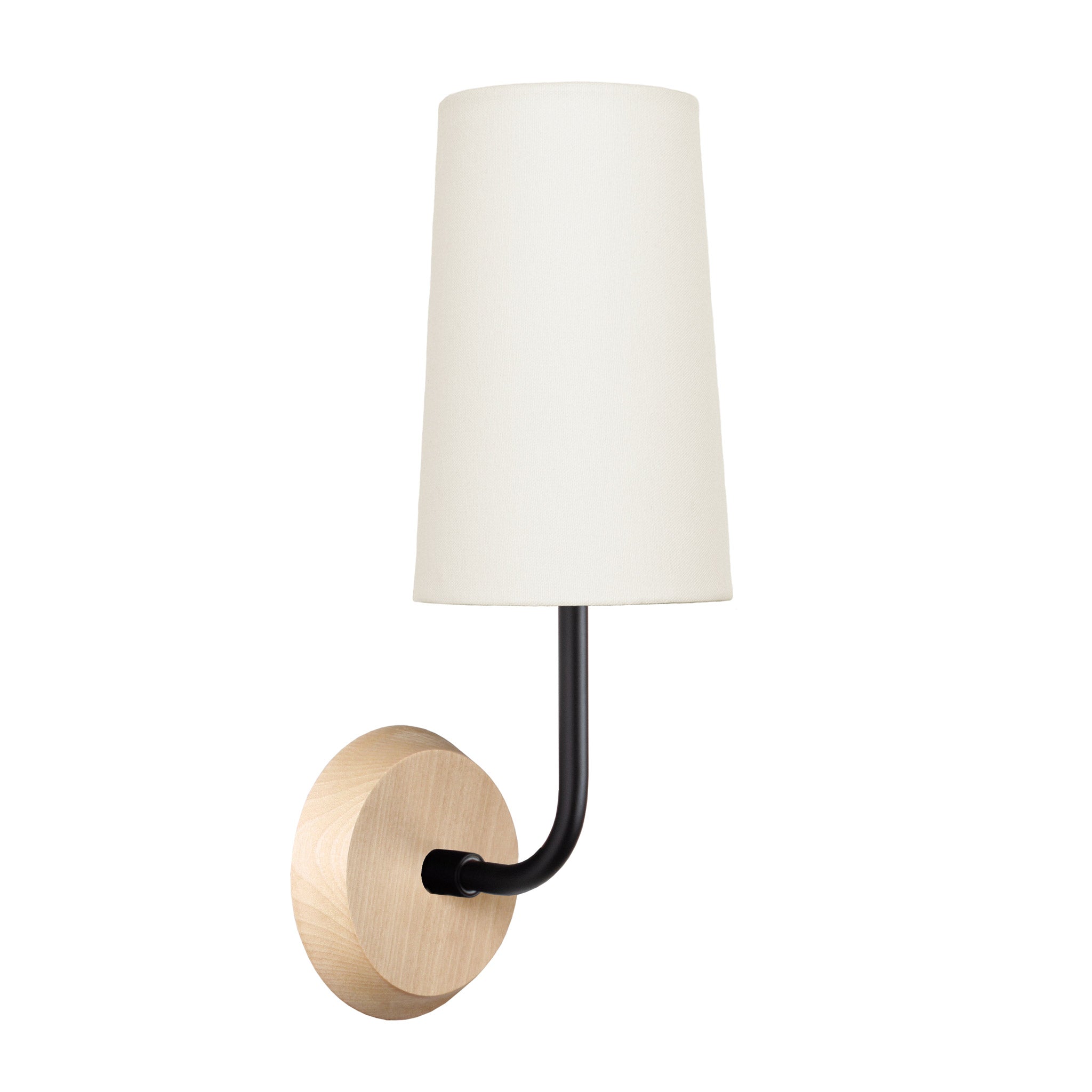 Timberline Linen shown with a Matte Black arm and Maple Wood canopy