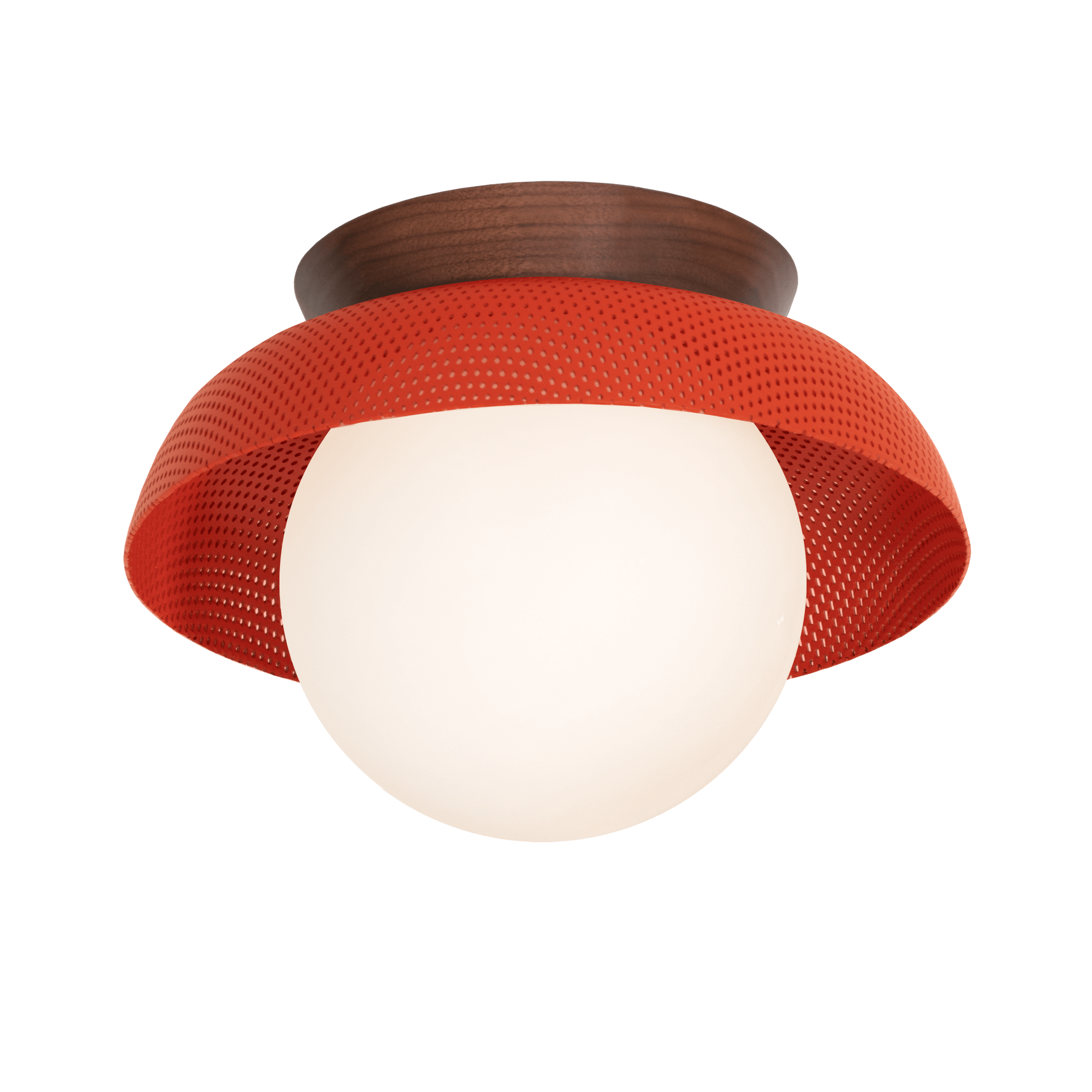 Lexi Sconce shown in Persimmon with Walnut (wood) canopy