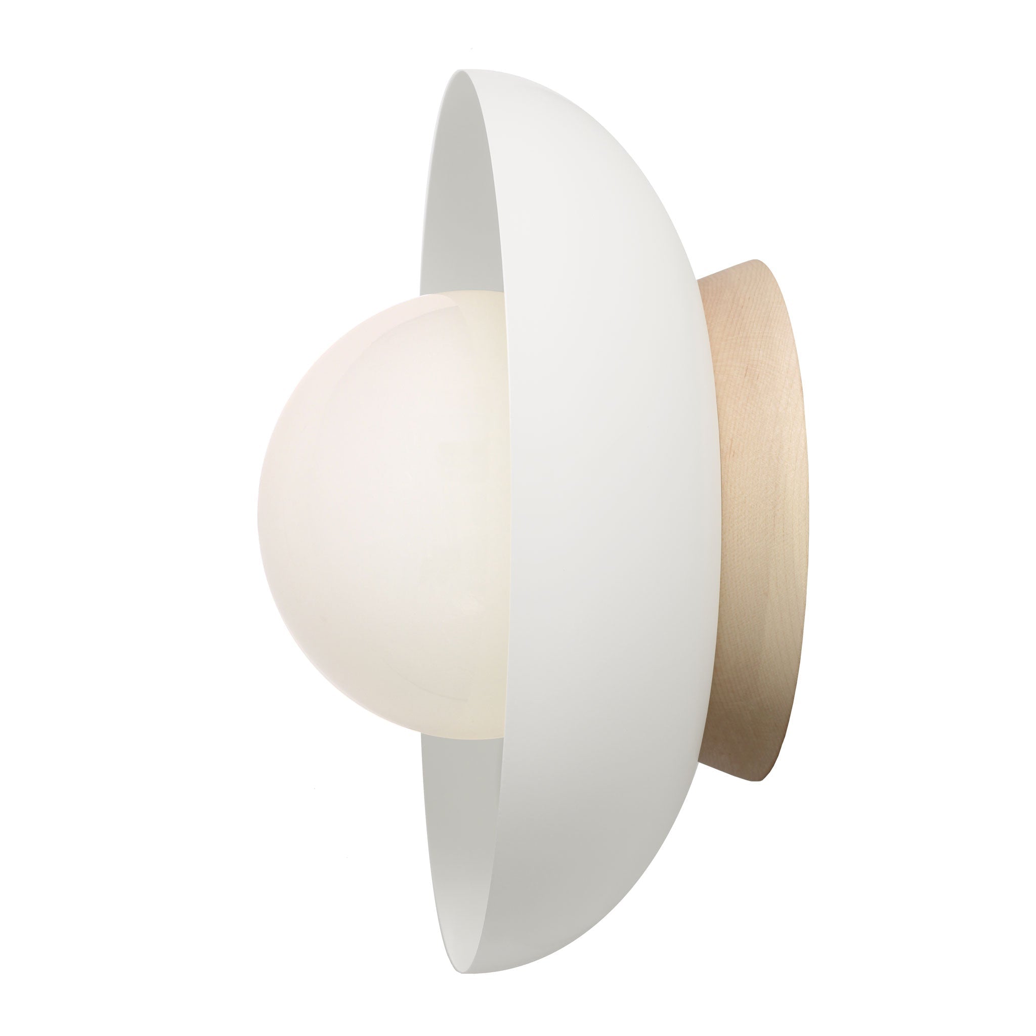 Lexi Large 6” shown with a Solid shade in White and Maple canopy