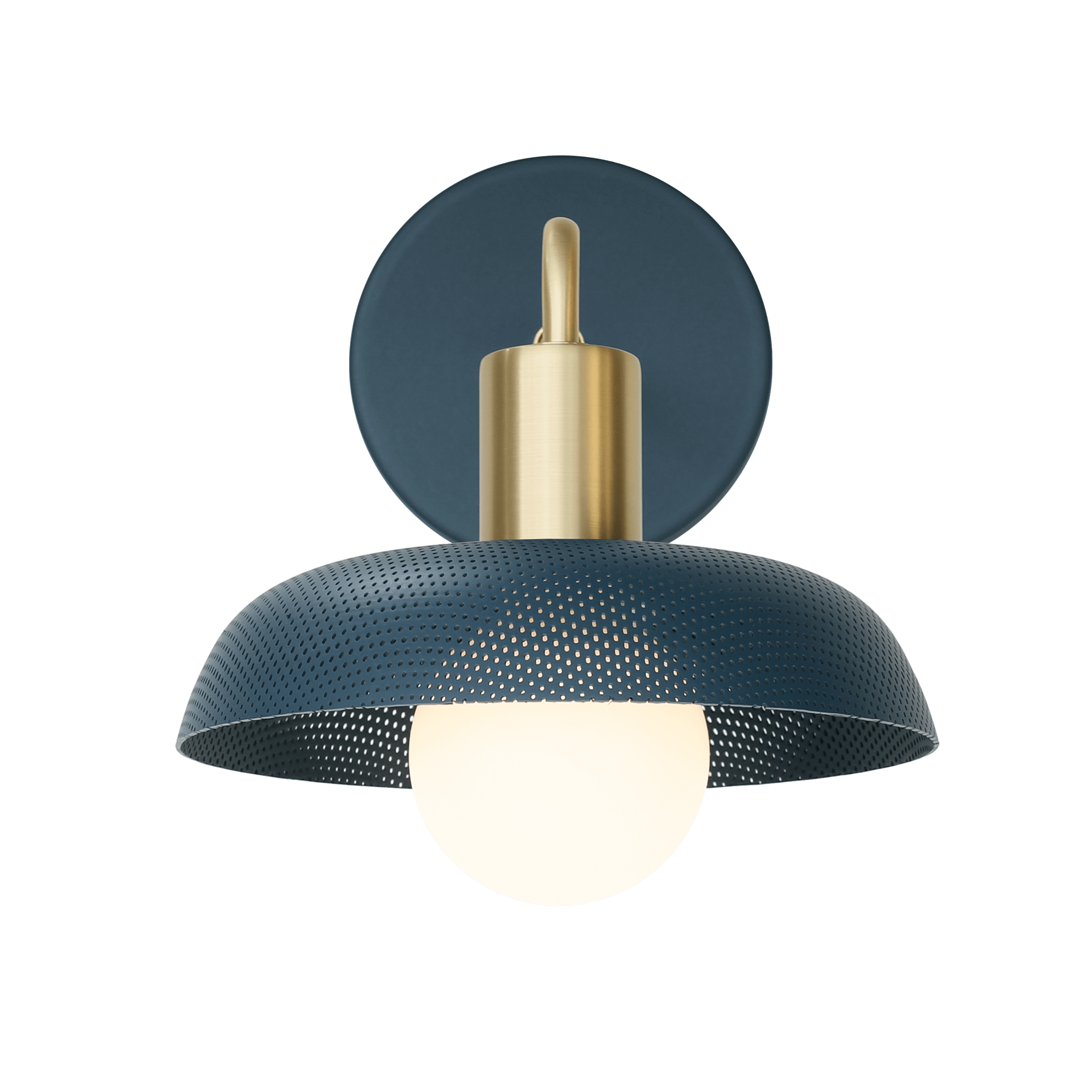 Sally Sconce shown in Ocean Blue and Brass finish