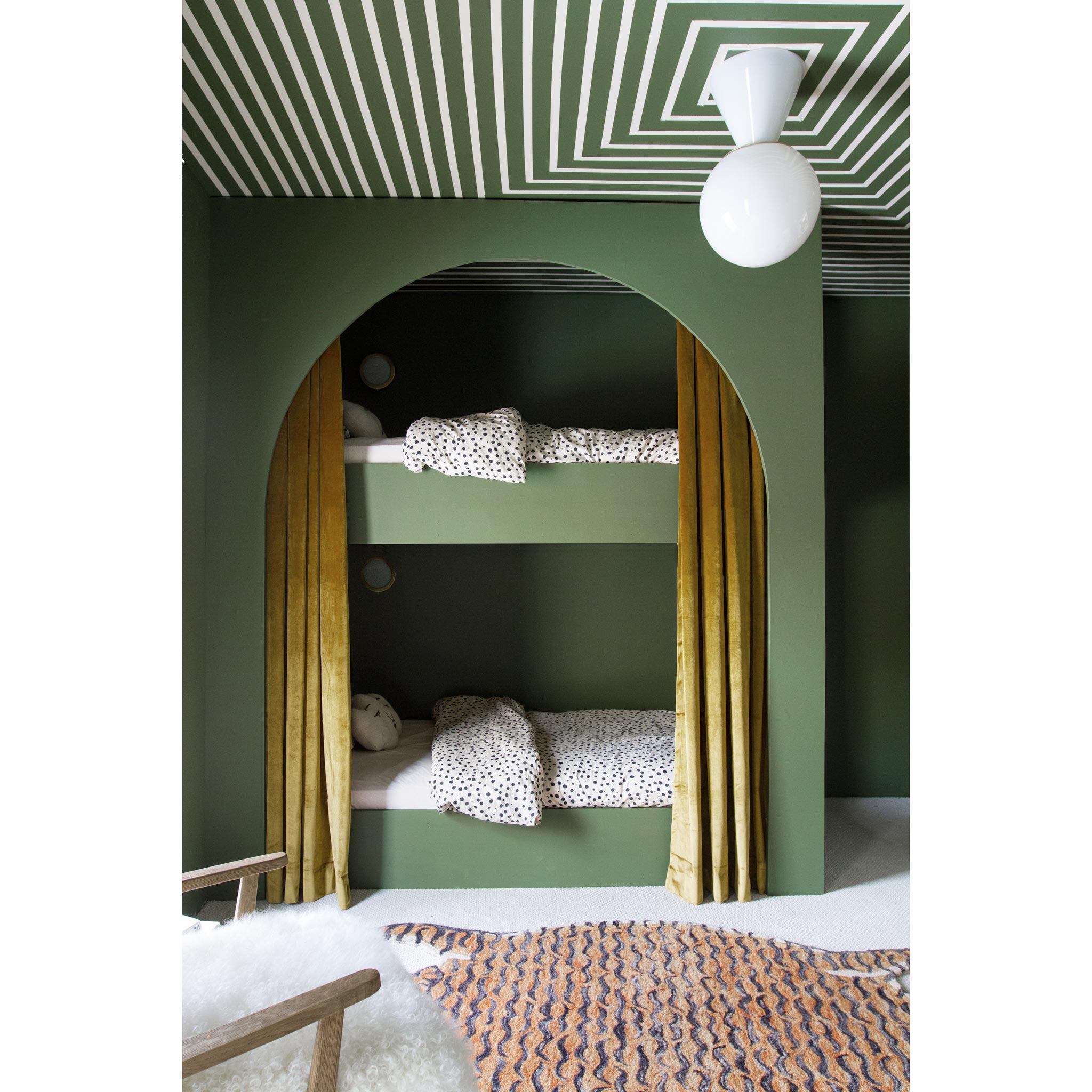 Summit 12" shown in White with Brass. Interior design by Sarah Sherman Samuel