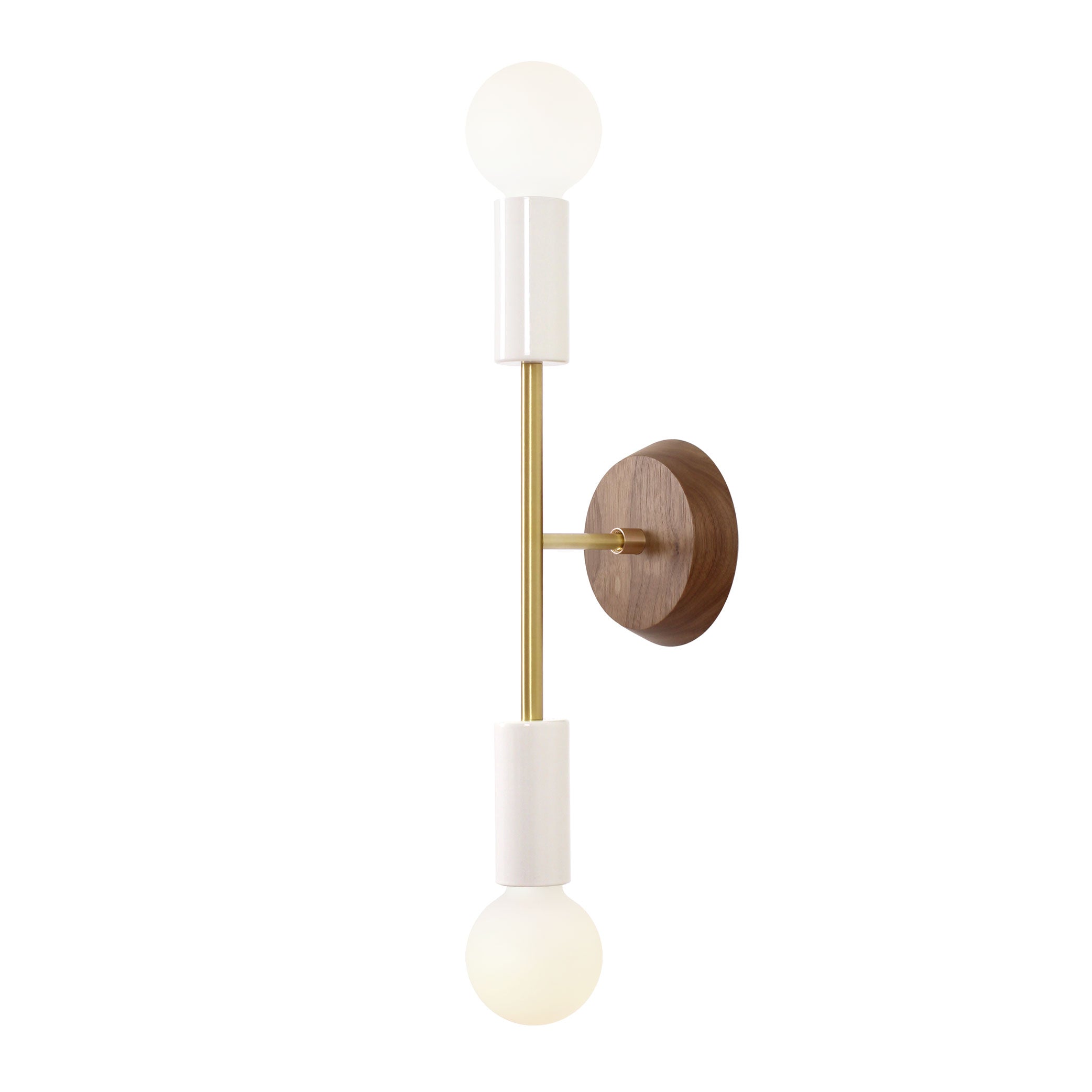 Venus with Wood Canopy shown in White with Brass with Walnut