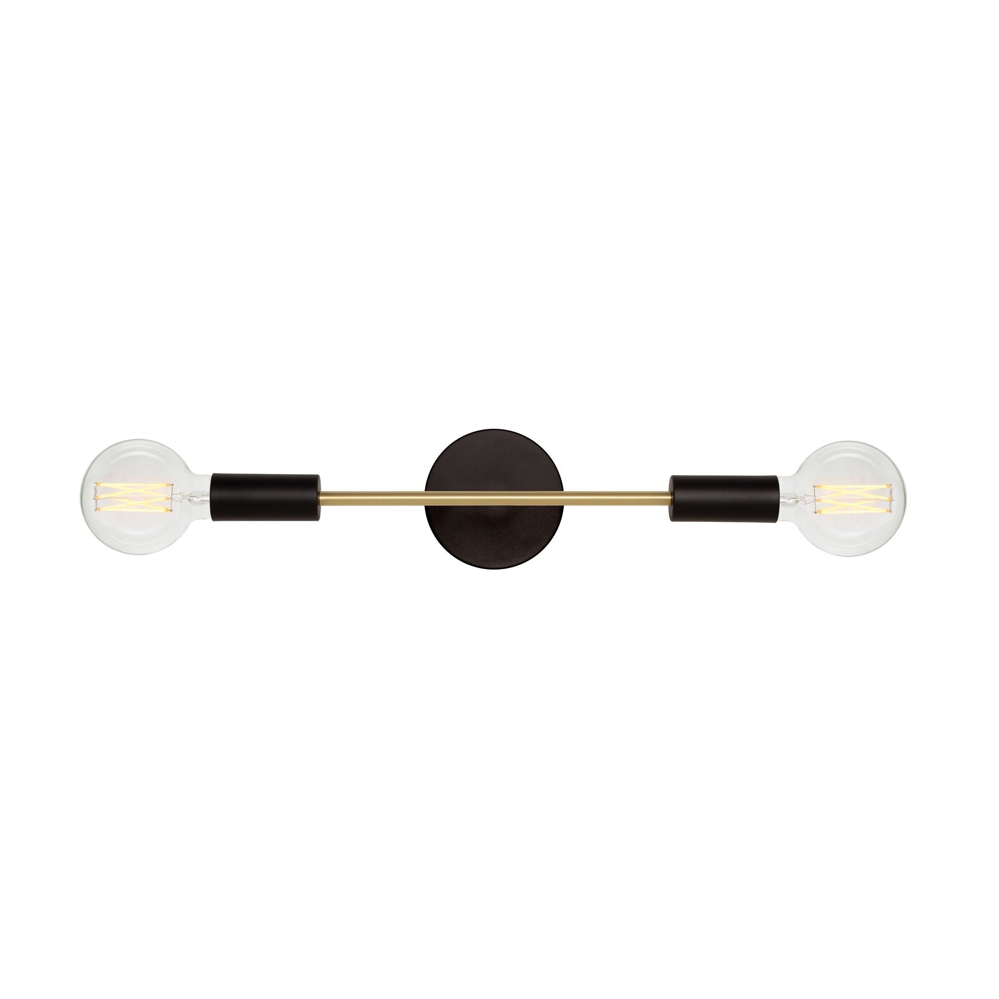 Venus Long shown in Matte Black cup and canopy finish with Brass accent finish