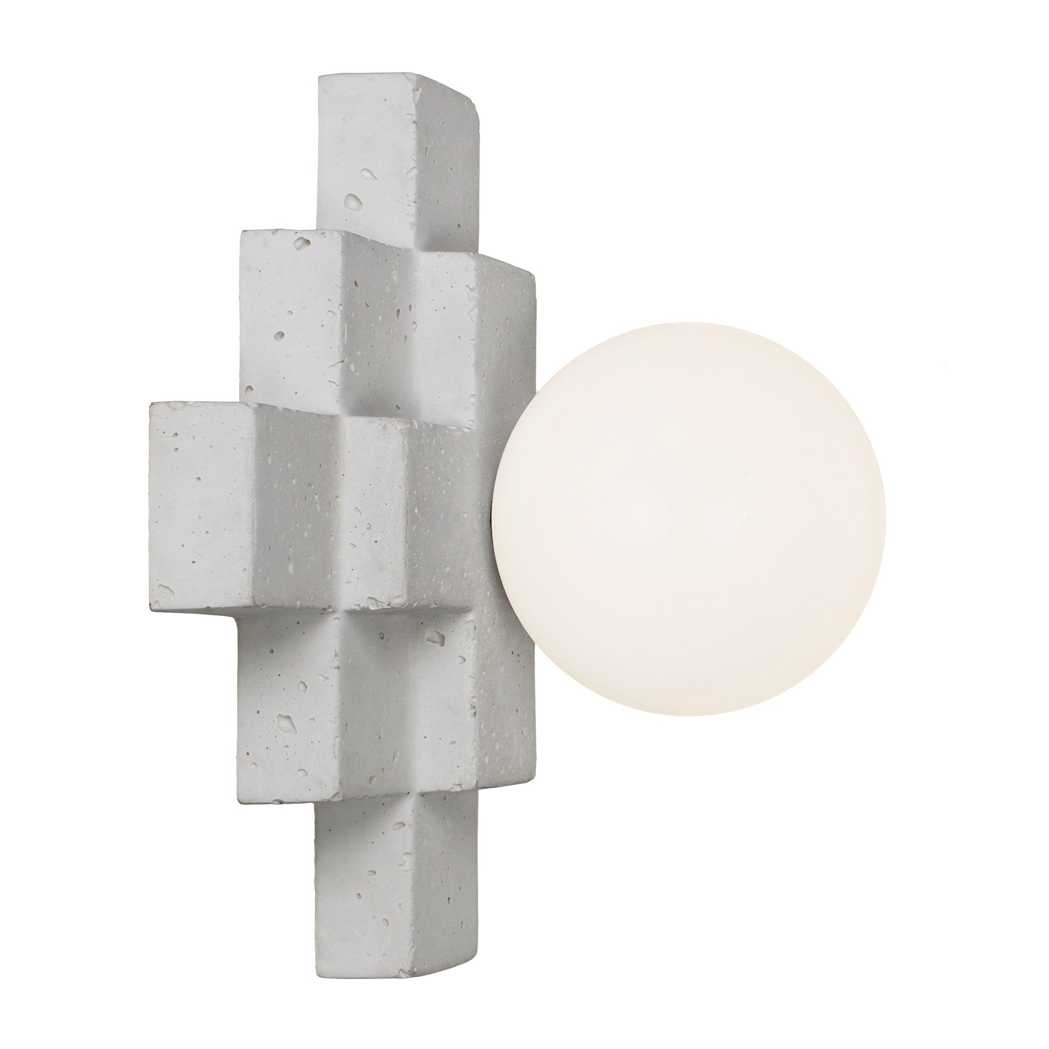 Mason Sconce shown in Cloud Concrete