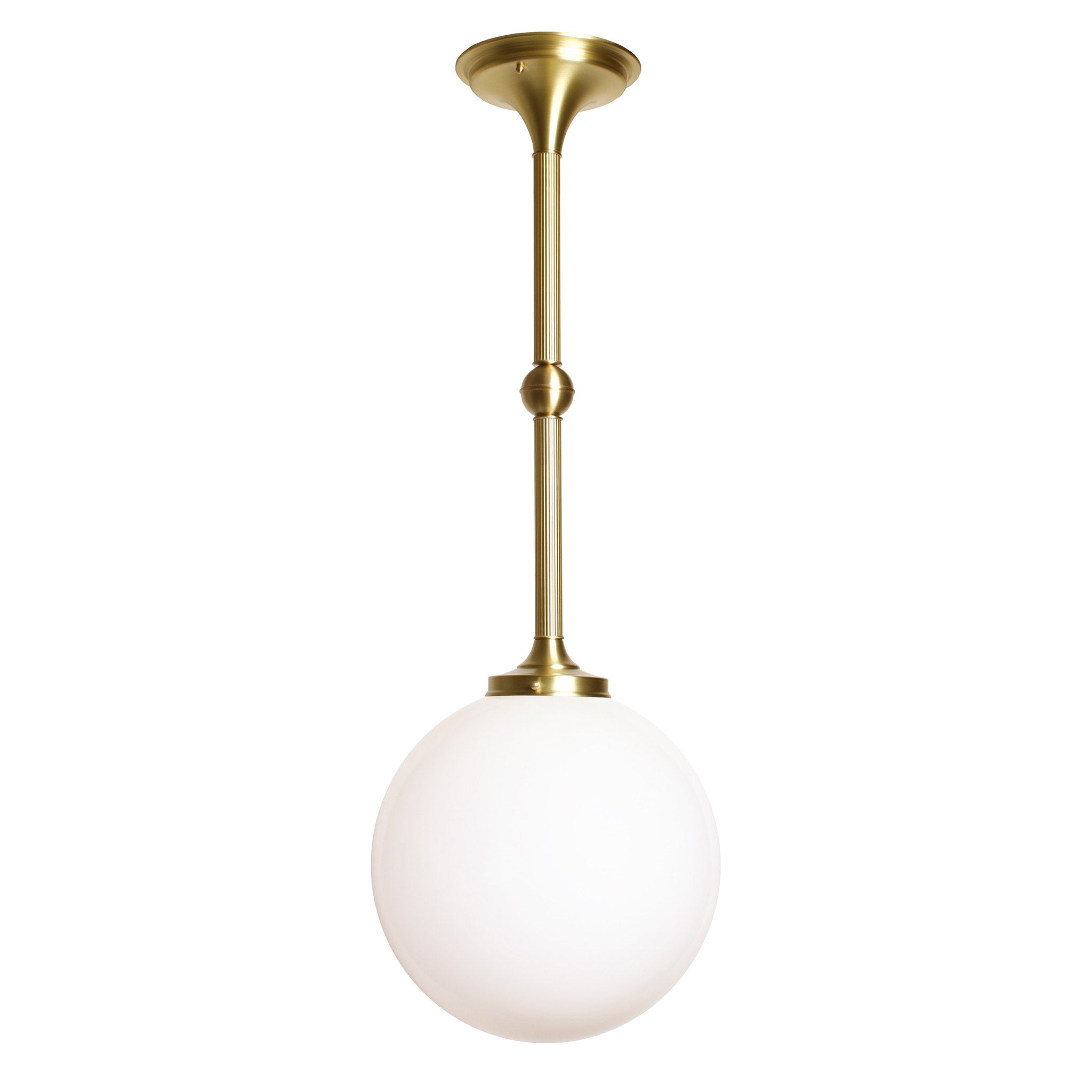 Sorbonne Pendant 12" Globe shown in Brass
