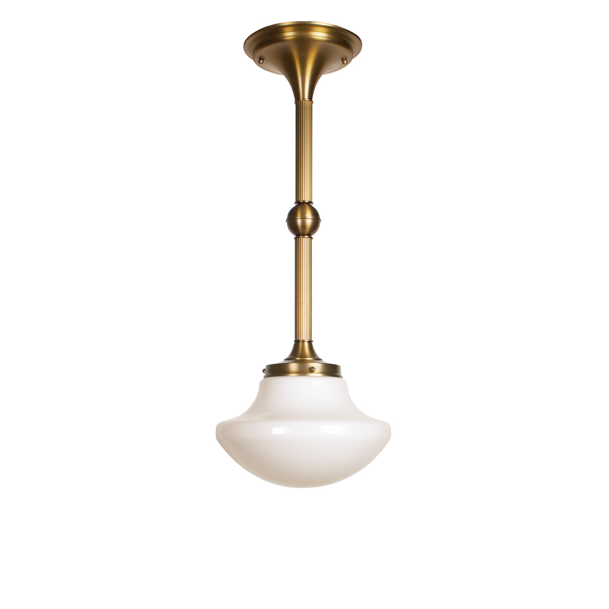Sorbonne Pendant 10" Tulip shown in Heirloom Brass