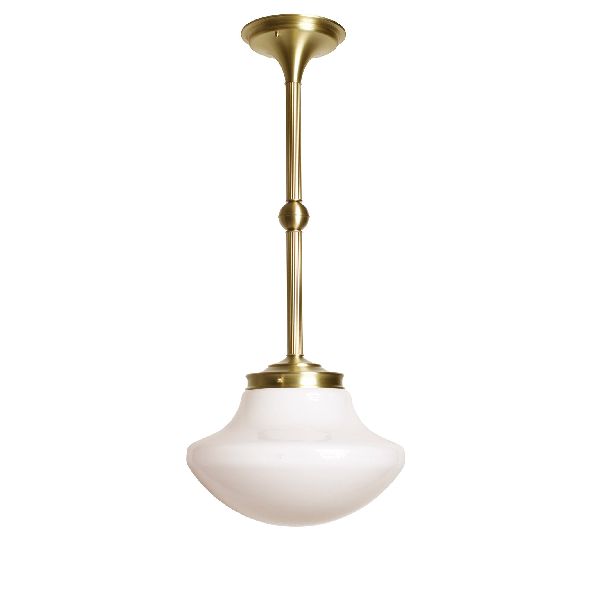 Sorbonne Pendant 14" Tulip shown in Brass