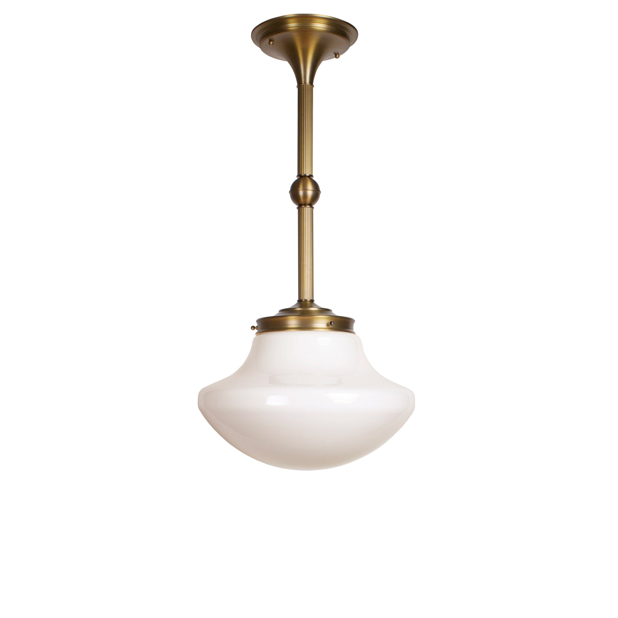 Sorbonne Pendant 14" Tulip shown in Heirloom Brass