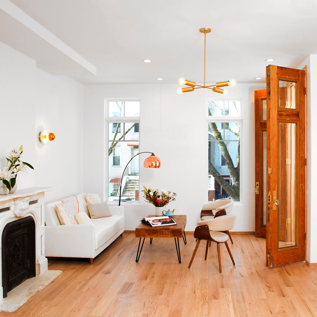 Fjord Compass shown in Brass. Interior Design by Gloria Sanchez. Photo by Kiritin Beyer