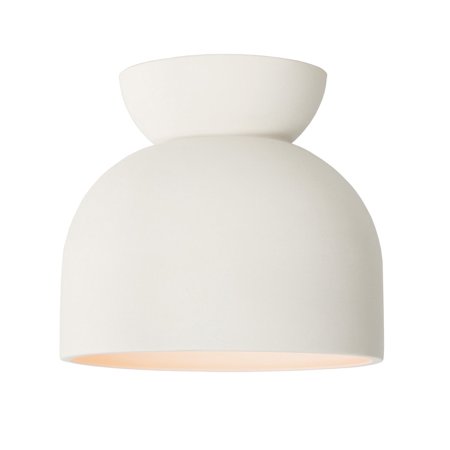 A Terra Surface Mount In Bone Ceramic Finish In White Background