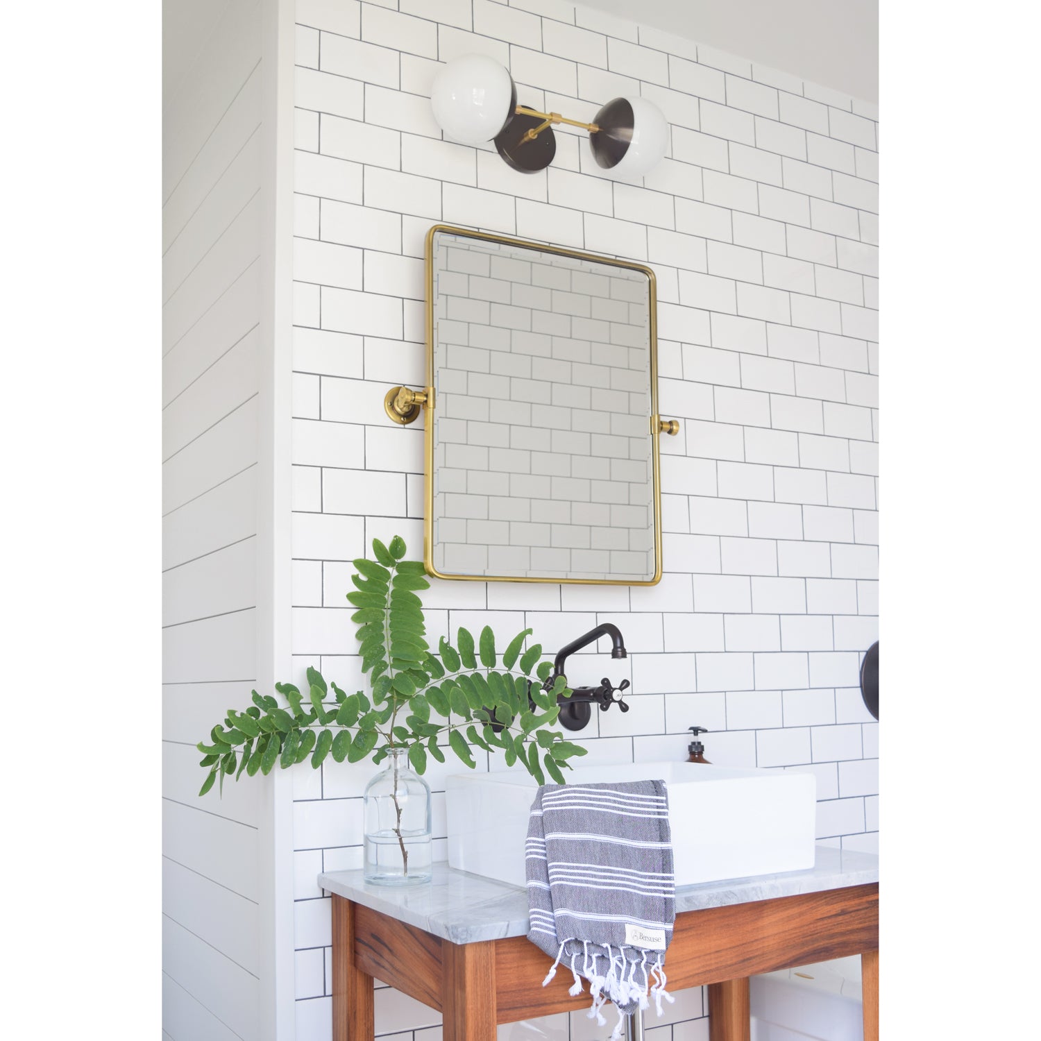 Theo shown in Matte Black and Brass. Interior design and photo by Brittany Boothby