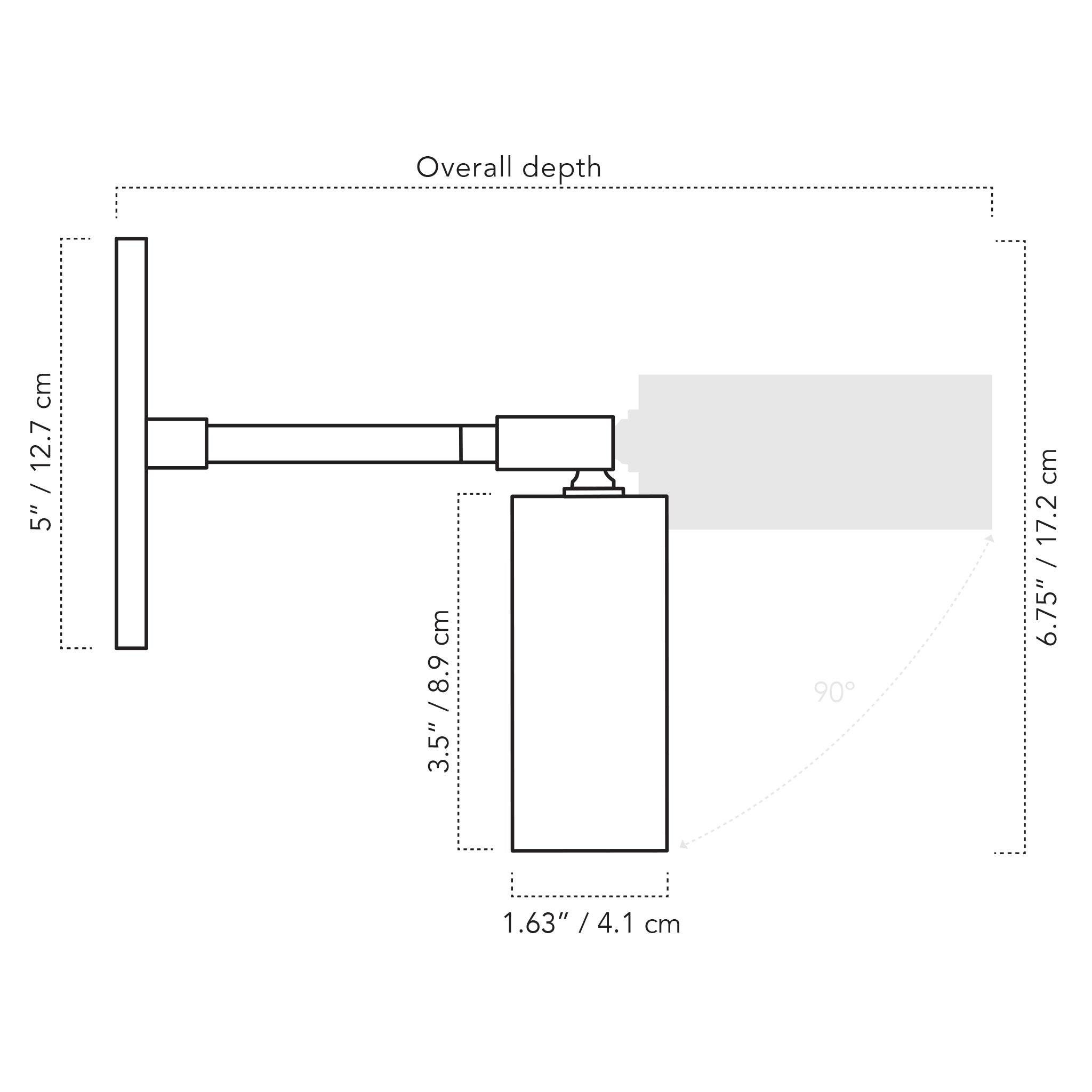 A Technical Drawing Of The Tilt Cone Wall Sconce