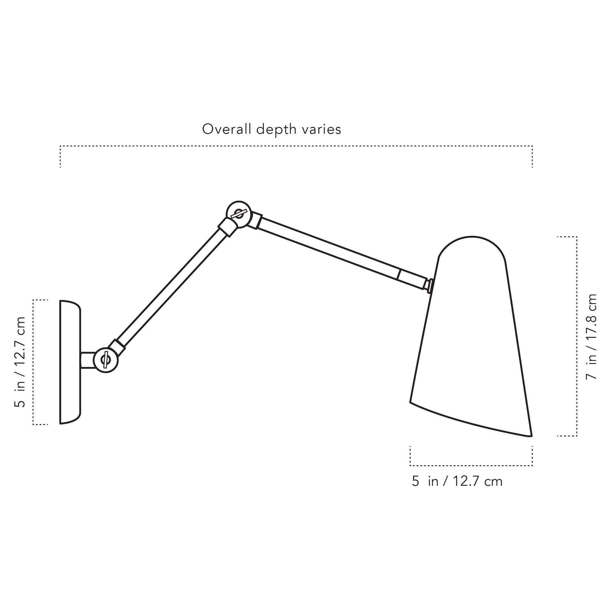 A Technical Drawing Of The Wildwood Double Articulated Wall Light